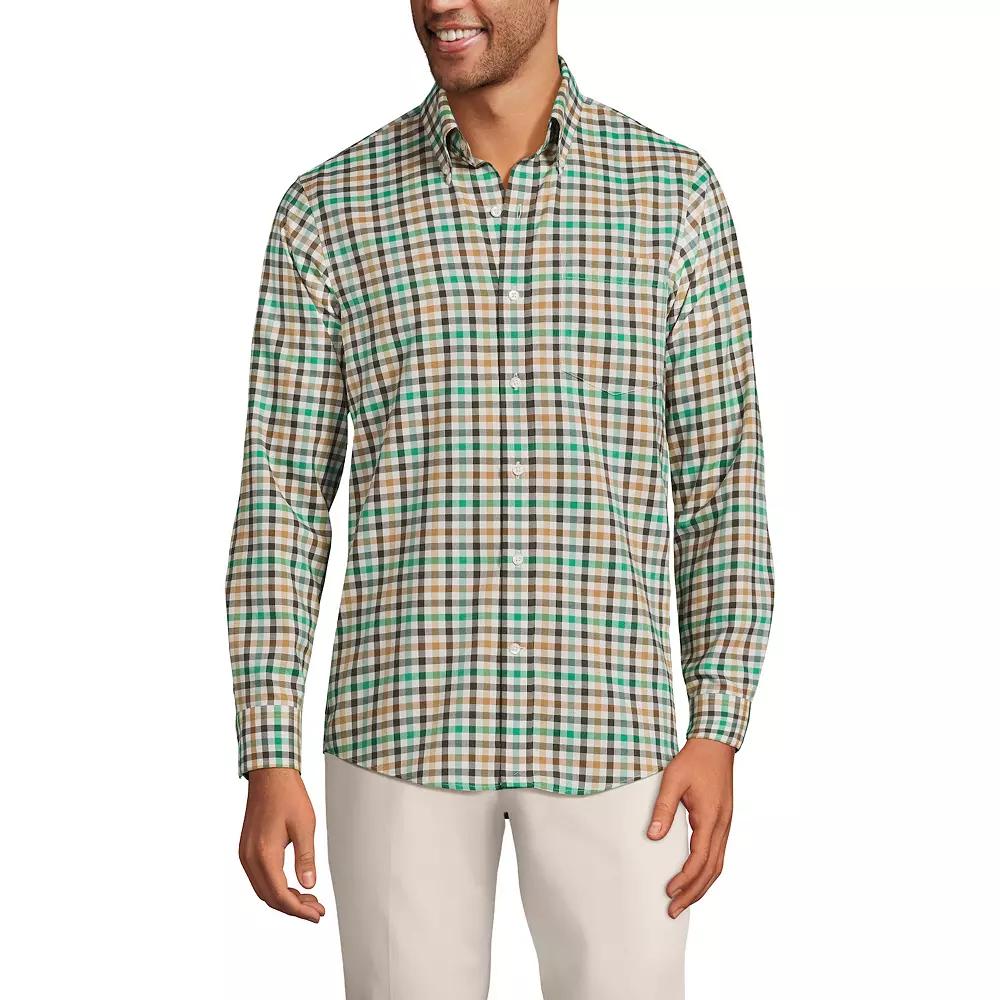 Men's Lands' End Tailored Fit No Iron Twill Long Sleeve Shirt,  Product Image