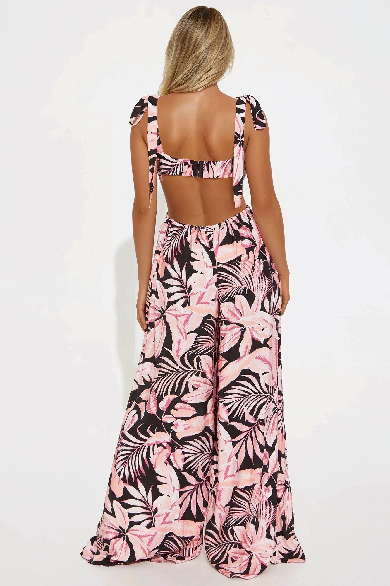 Cruising Down Tulum Jumpsuit - Black/combo Product Image