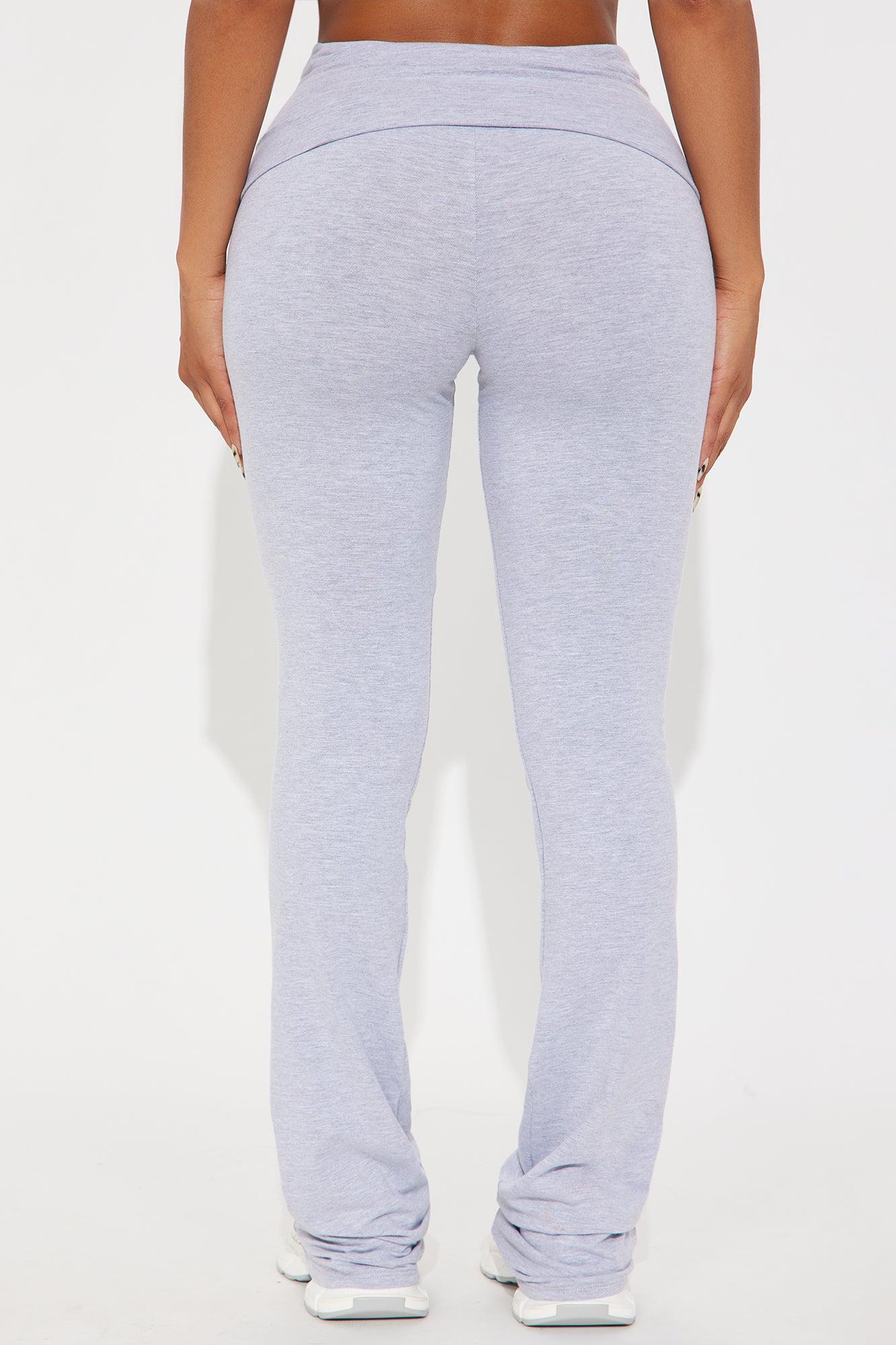 Tall Adriana Foldover Flare Pant - Heather Grey Product Image