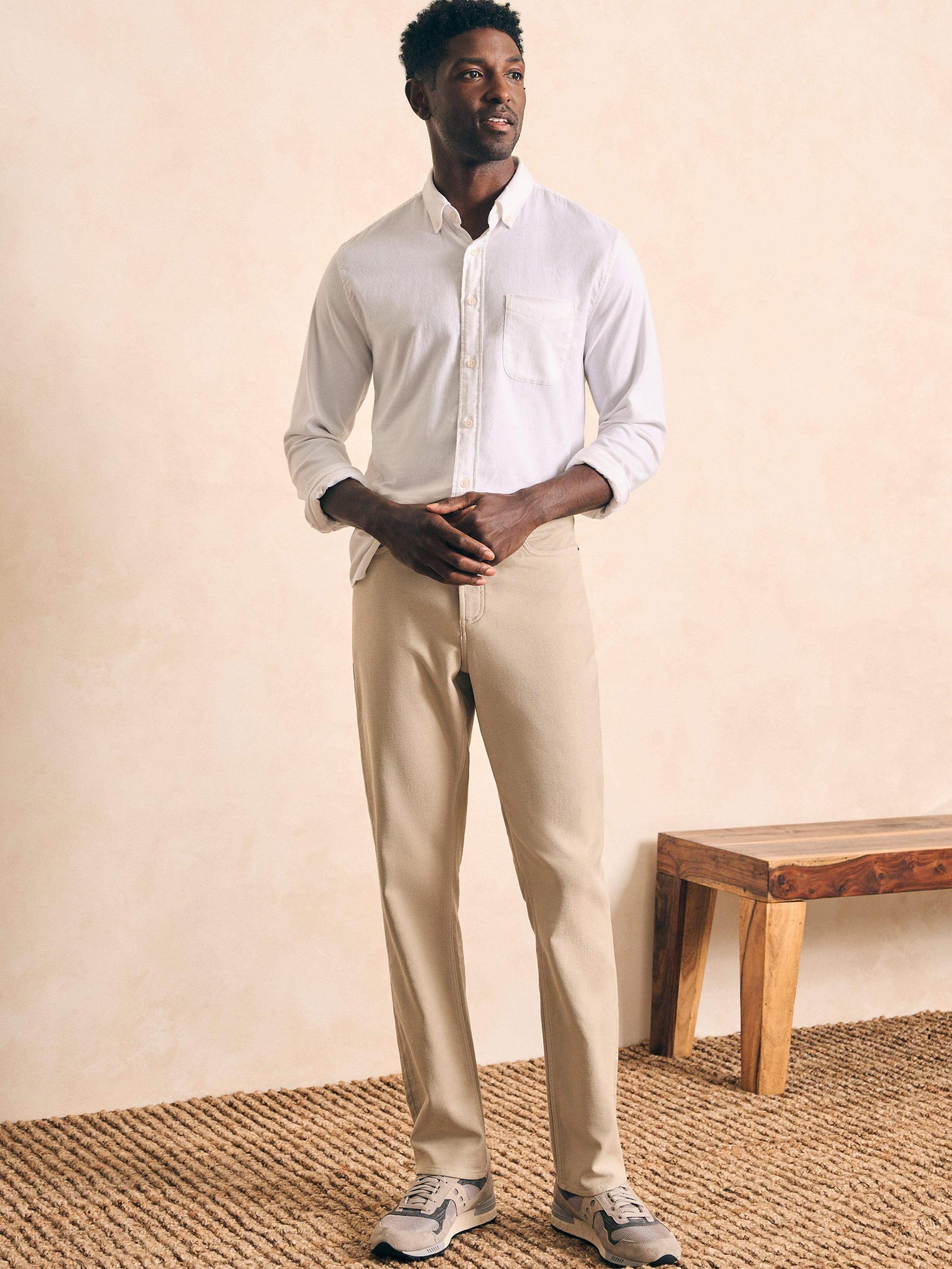 Stretch Terry 5-Pocket Athletic Fit Pant - Stone Male Product Image