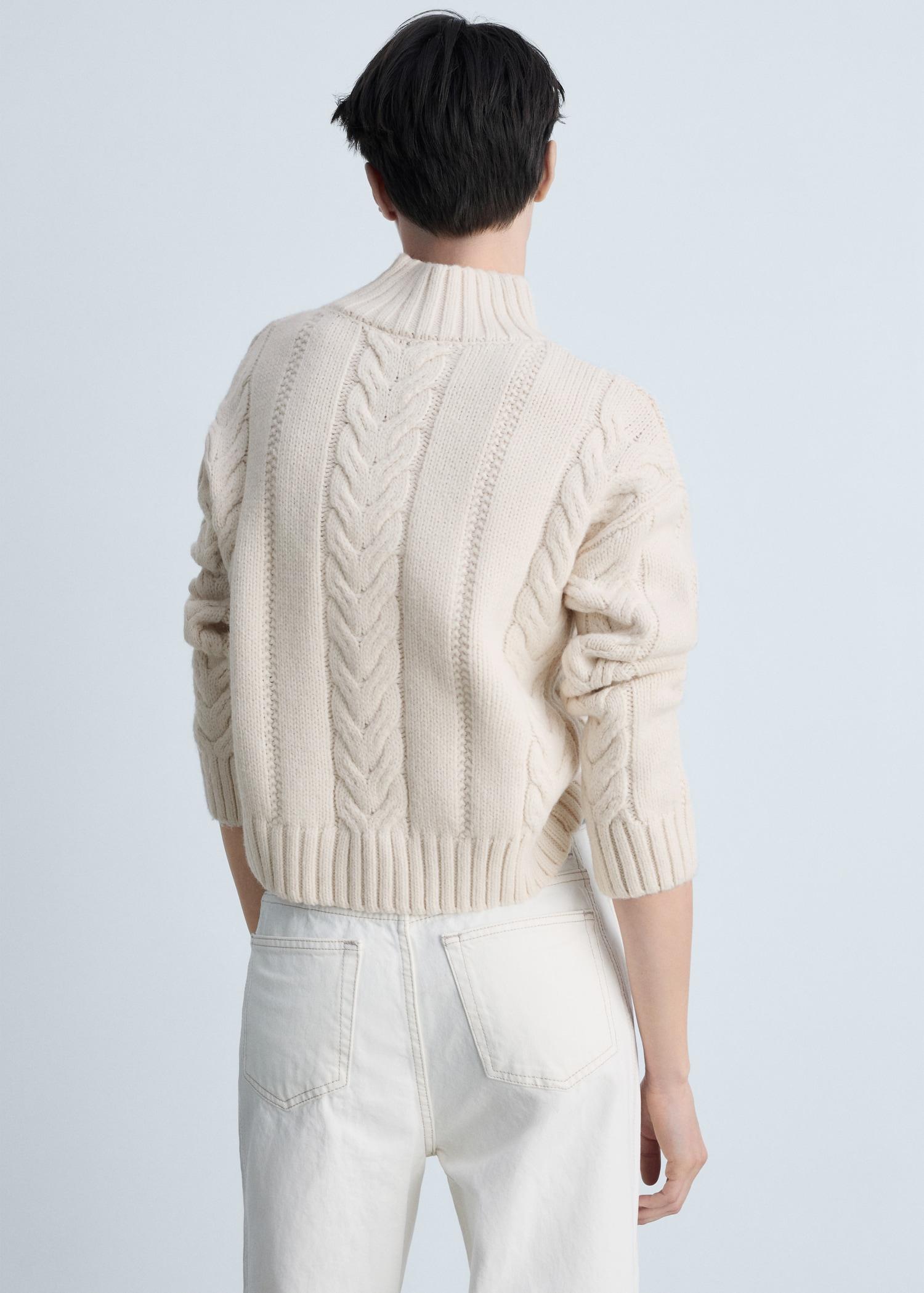 Braided sweater with perkins neck - Women | MANGO USA Product Image