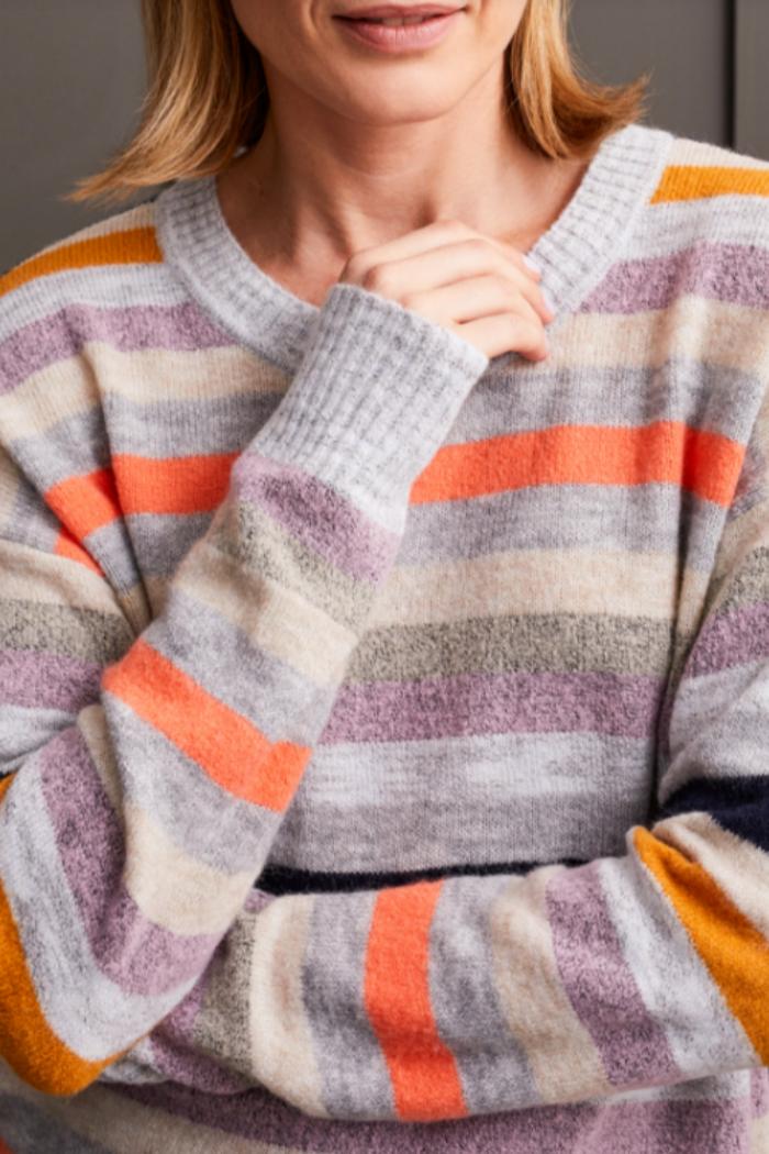 Crew Neck Stripe Sweater Product Image