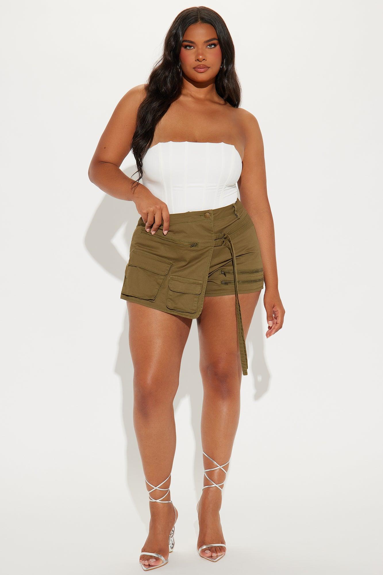Aftershock Cargo Skort - Olive Product Image