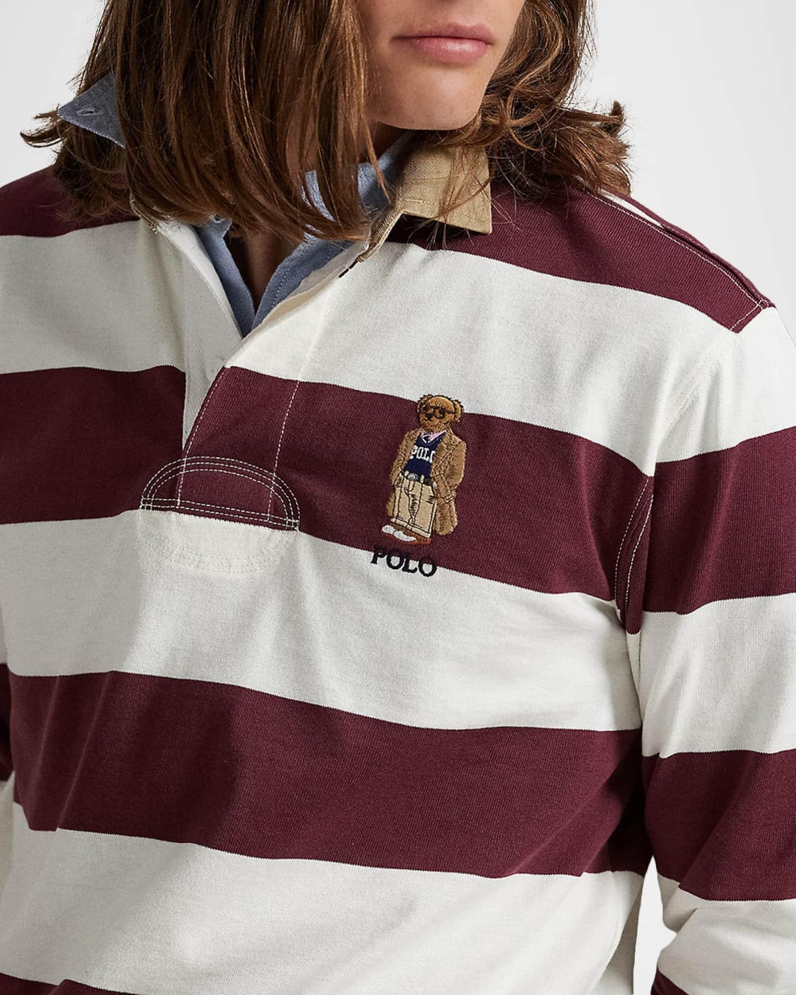 Men's Classic-Fit Polo Bear Stripe Rugby Shirt Product Image