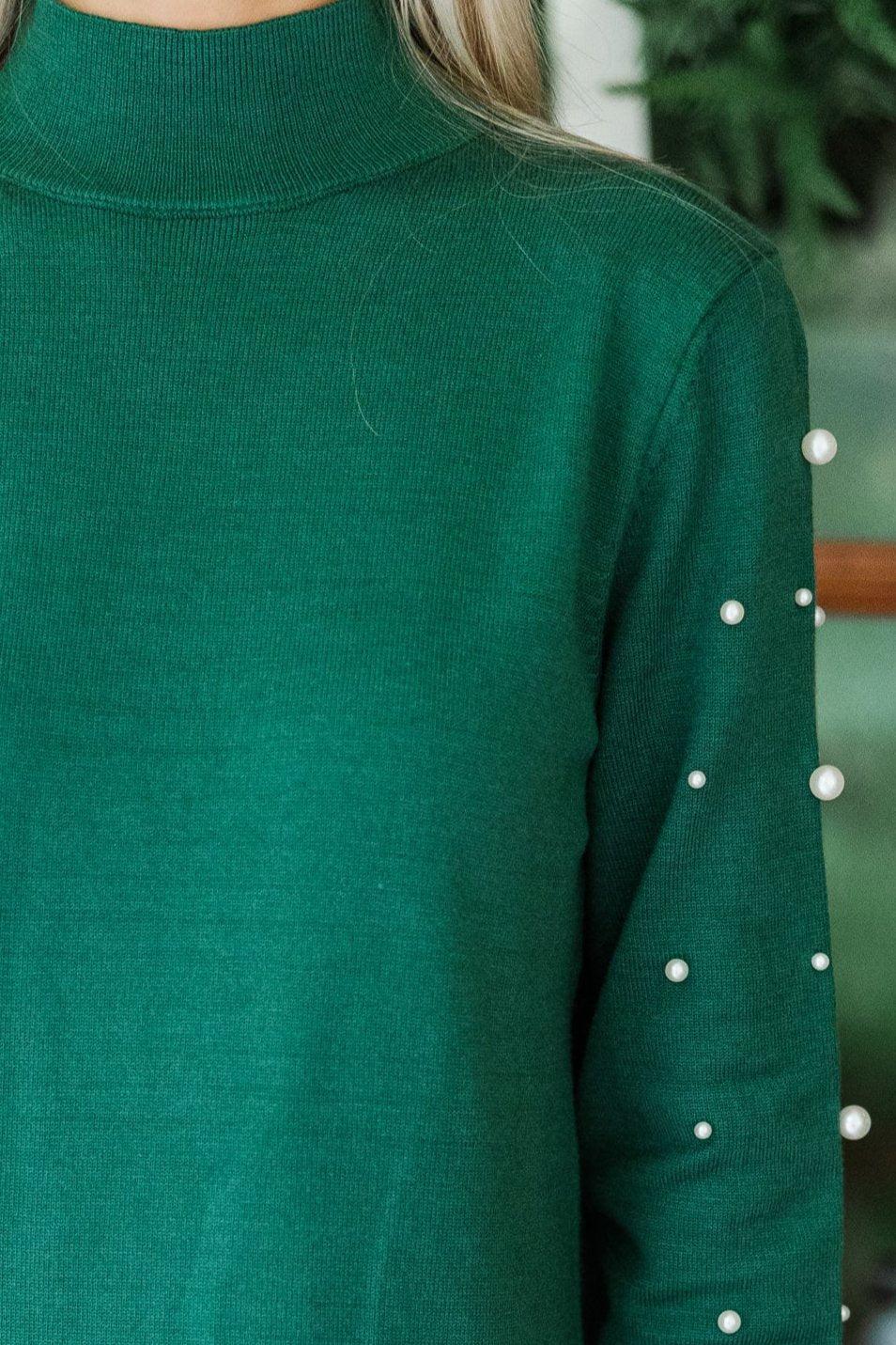 All The Love Emerald Embellished Sweater Dress Female Product Image