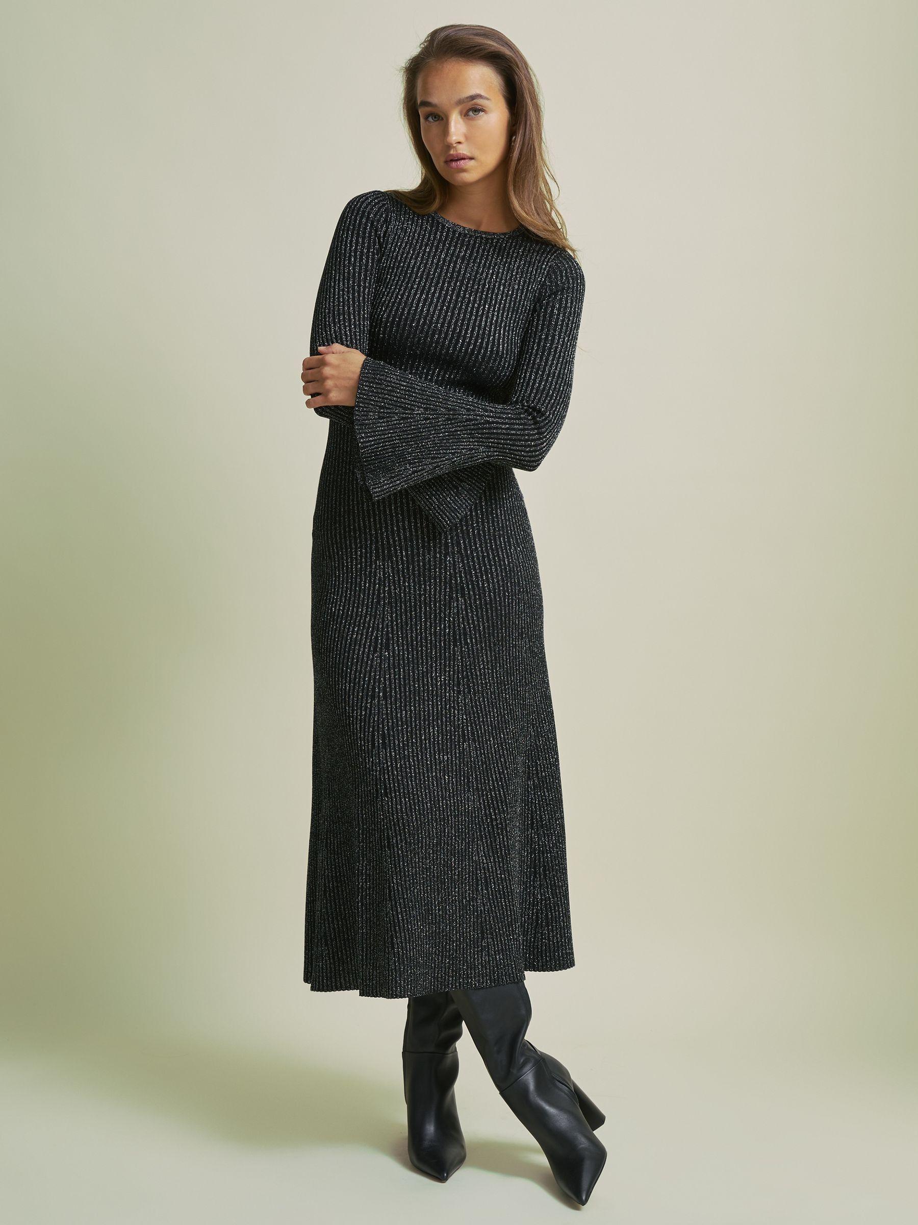 Florere Sheer Embellished Mini Dress in Gunmetal Product Image