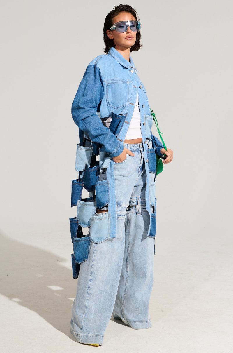 BRAXTON DENIM POCKET TRENCH Product Image