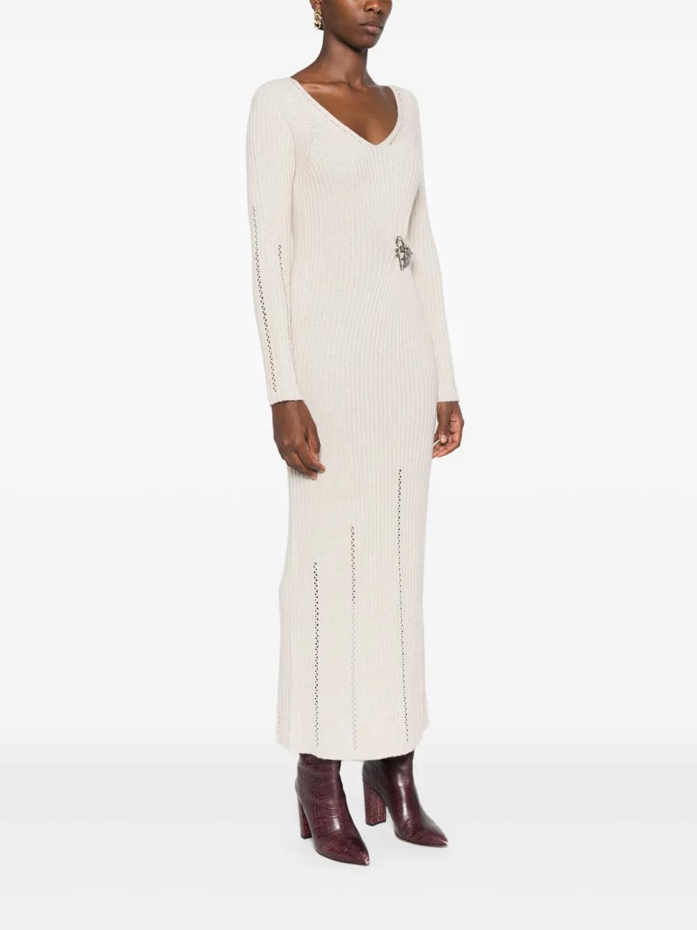 brooch-detail maxi dress Product Image