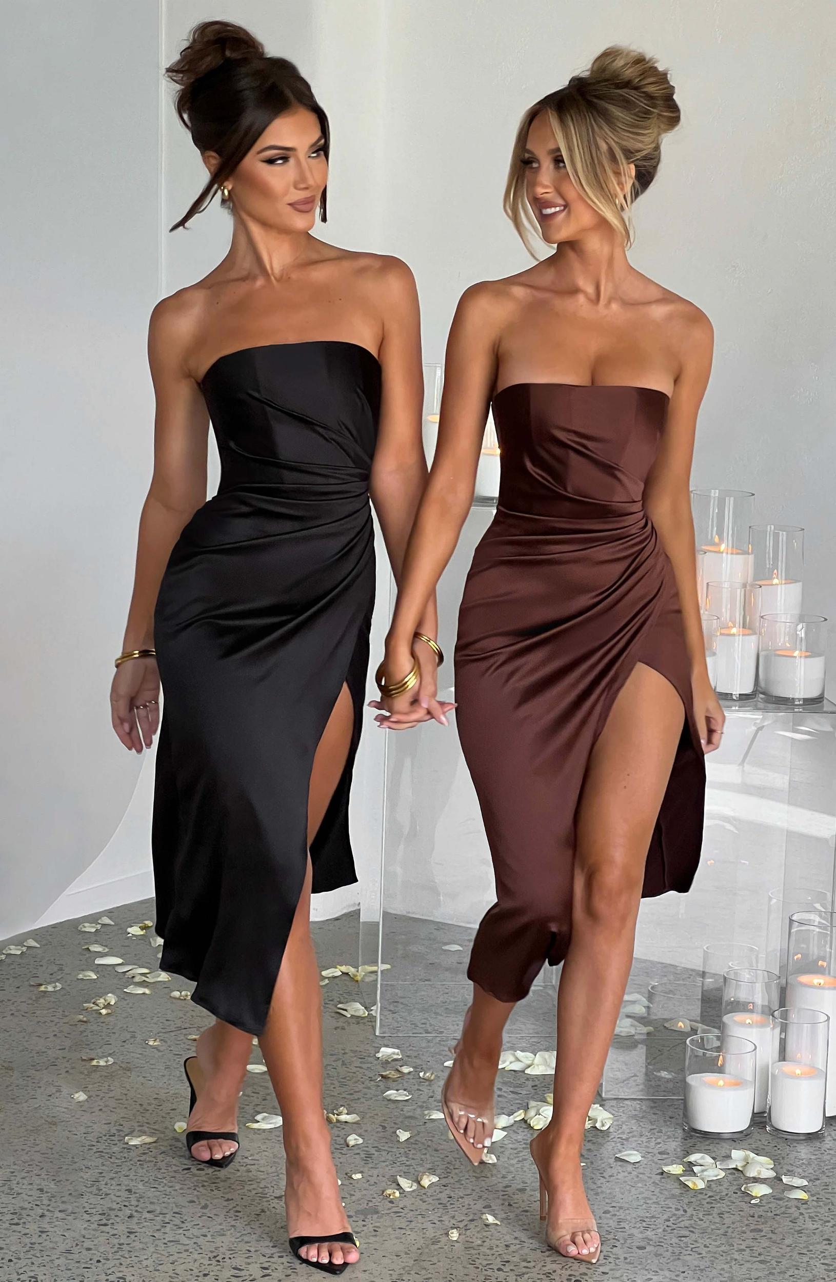 Inez Midi Dress - Chocolate Product Image