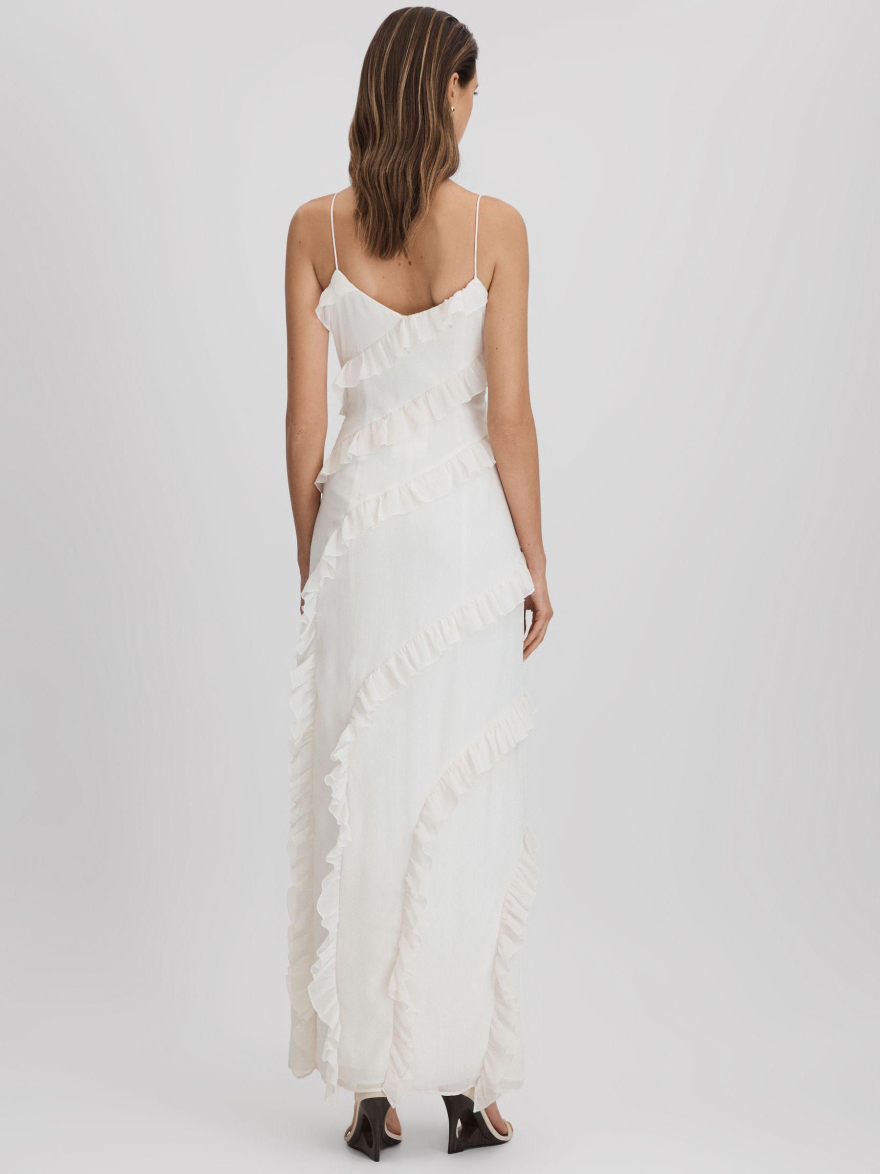 Amur Ruffle Maxi Dress in White Product Image