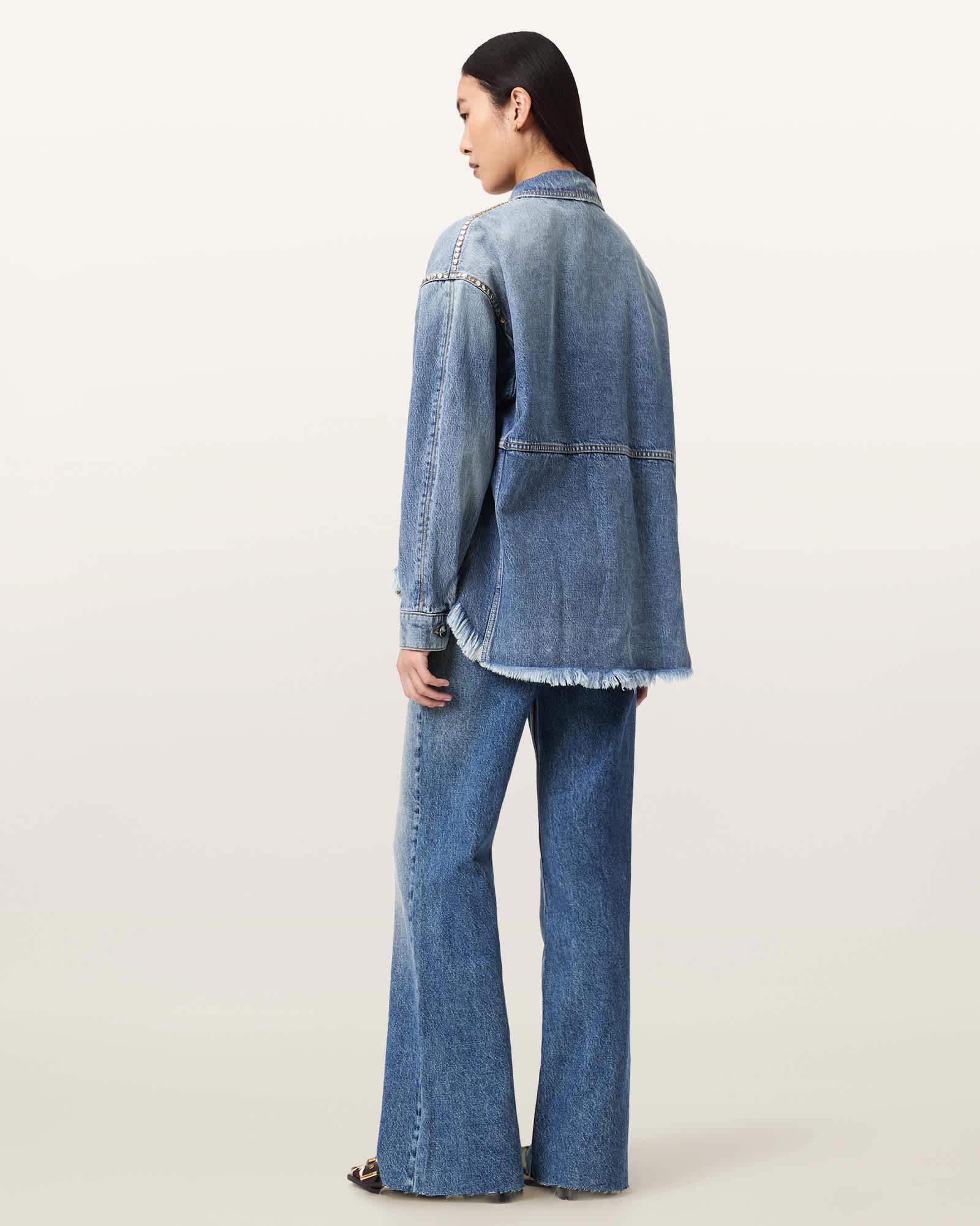 Ember Flared Denim Jeans Vintage Indigo | ALLSAINTS US Product Image