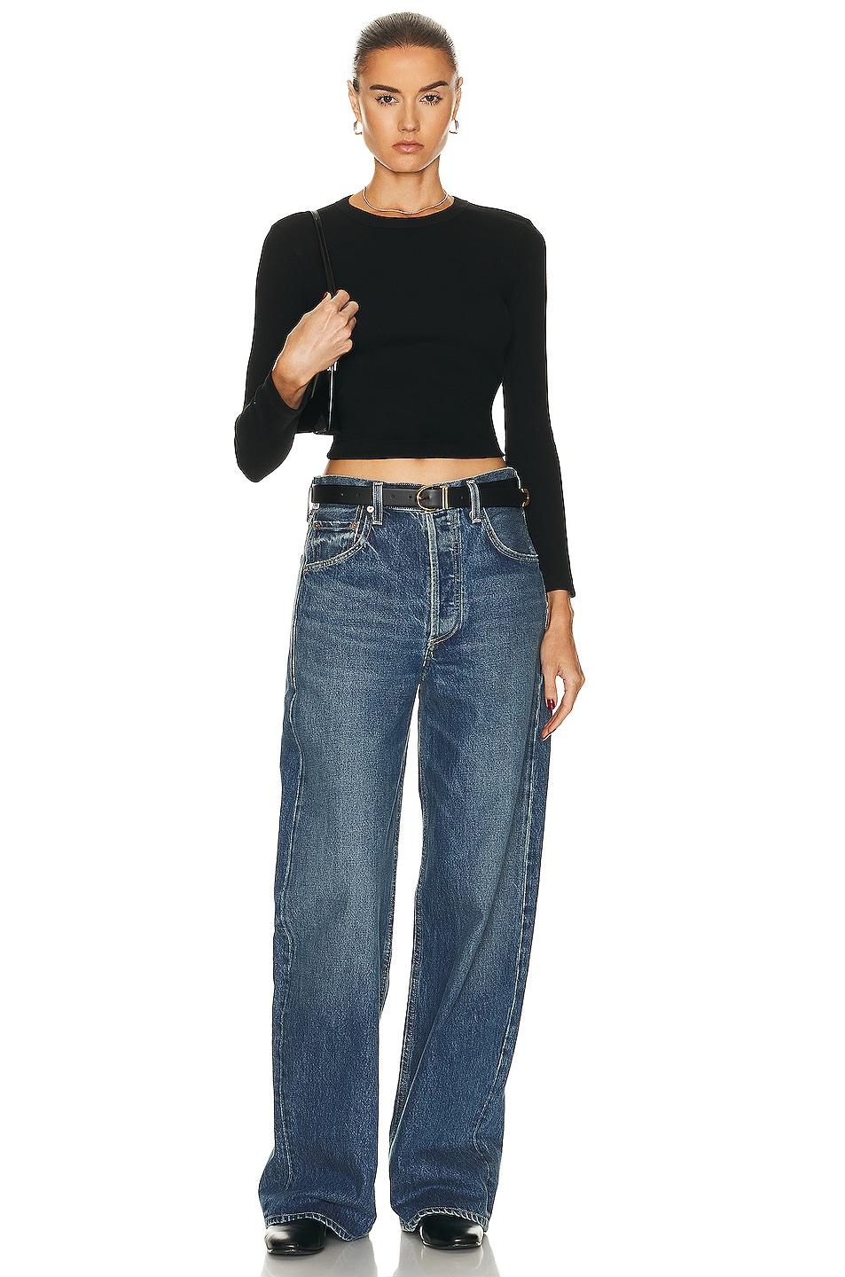 Womens Ayla Denim Baggy Mid-Rise Jeans Product Image