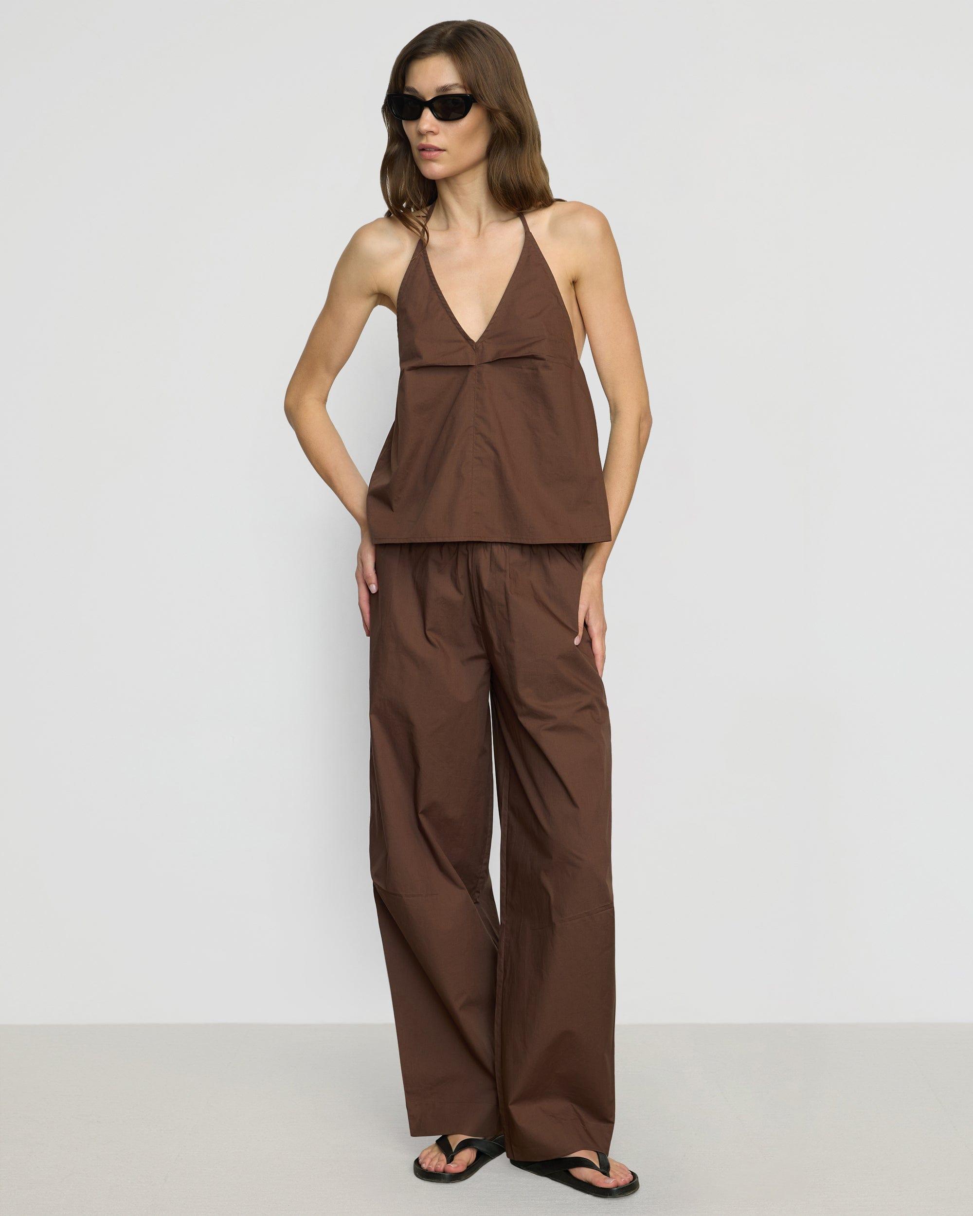 Paula Smocked-Waist Organic Cotton Pant Product Image