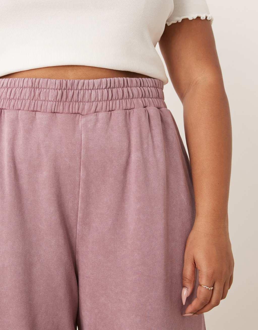 ASOS DESIGN Curve barrel leg sweatpants in washed purple Product Image