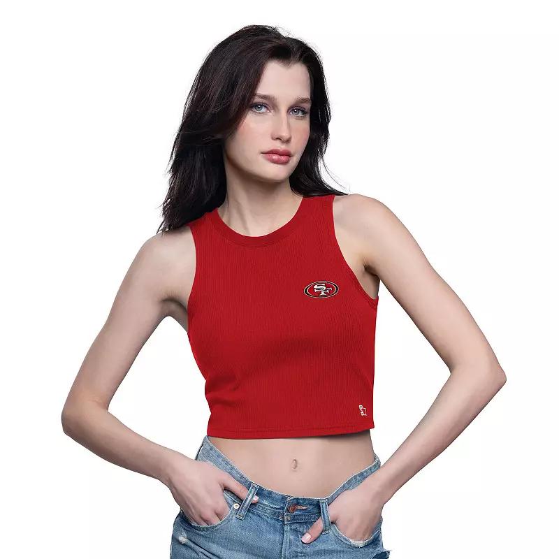 Women's Starter  Red Tampa Bay Buccaneers Show Up Cropped Tank Top, Size: 2XL Product Image