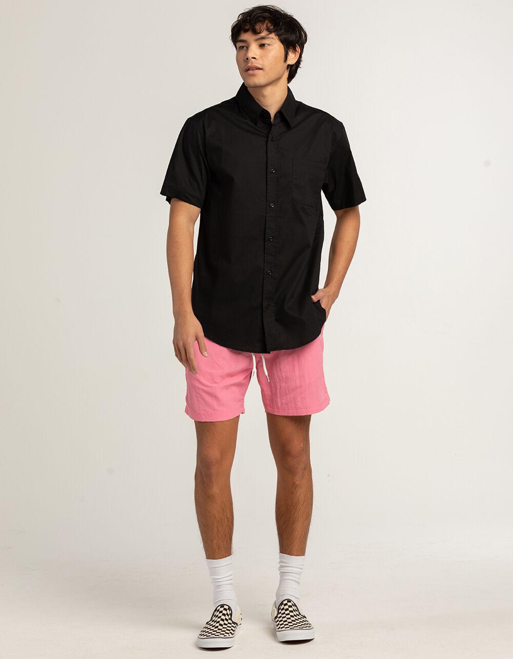 RSQ Mens Solid Button Up Shirt - BLACK Product Image