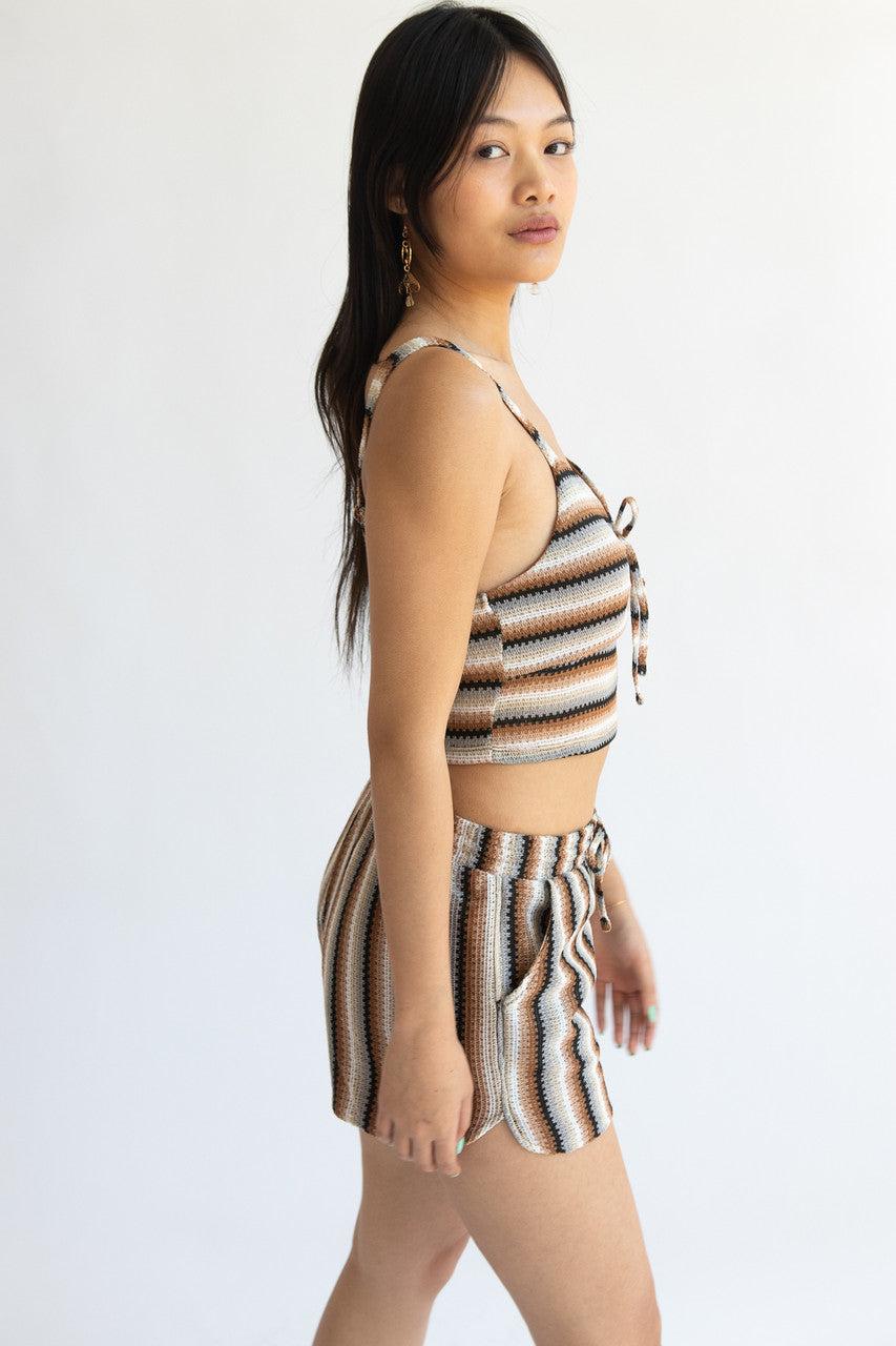Crochet Stripe Shorts Product Image