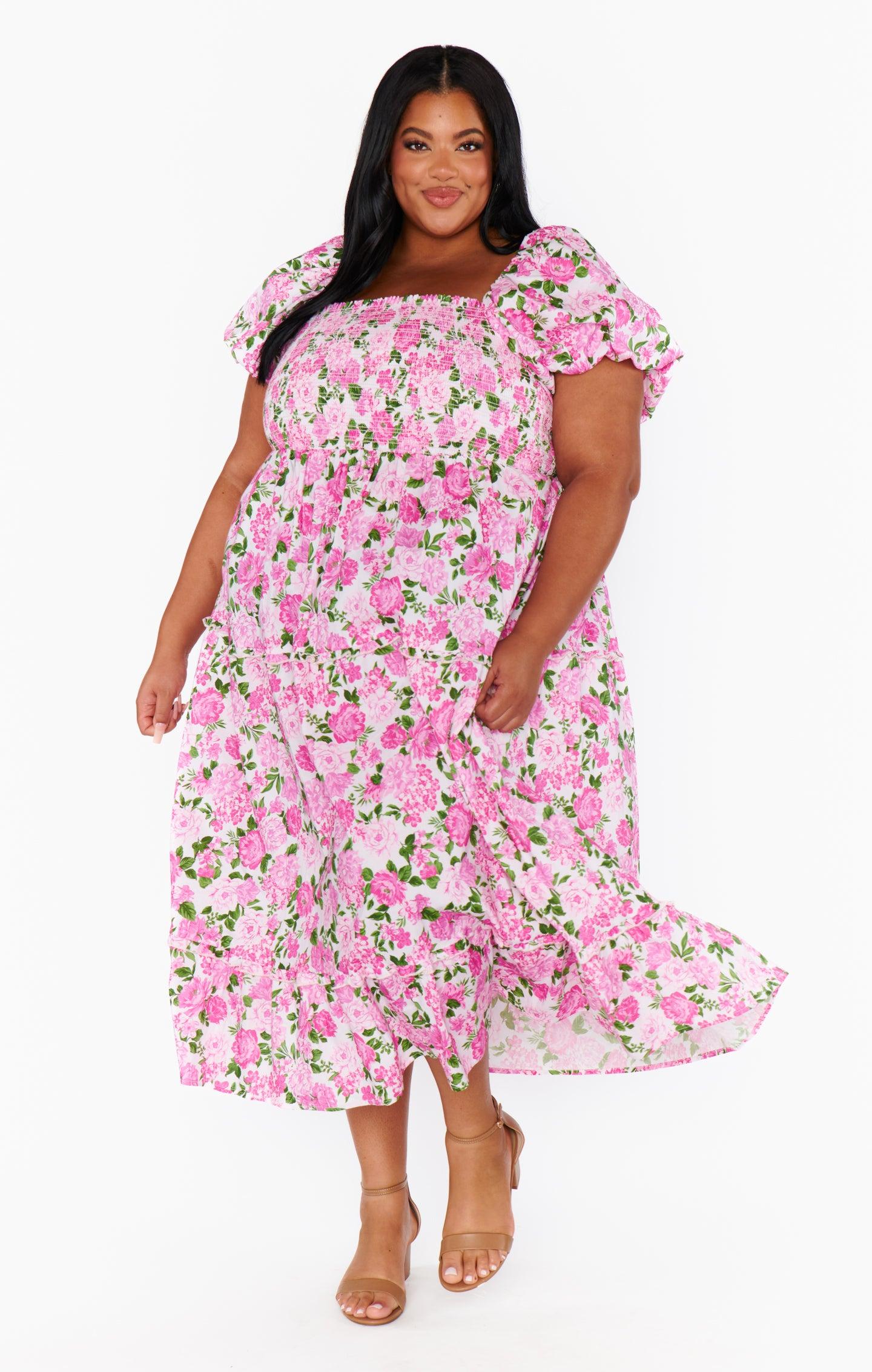 Afternoon Tea Dress ~ Cottage Floral Pink Product Image