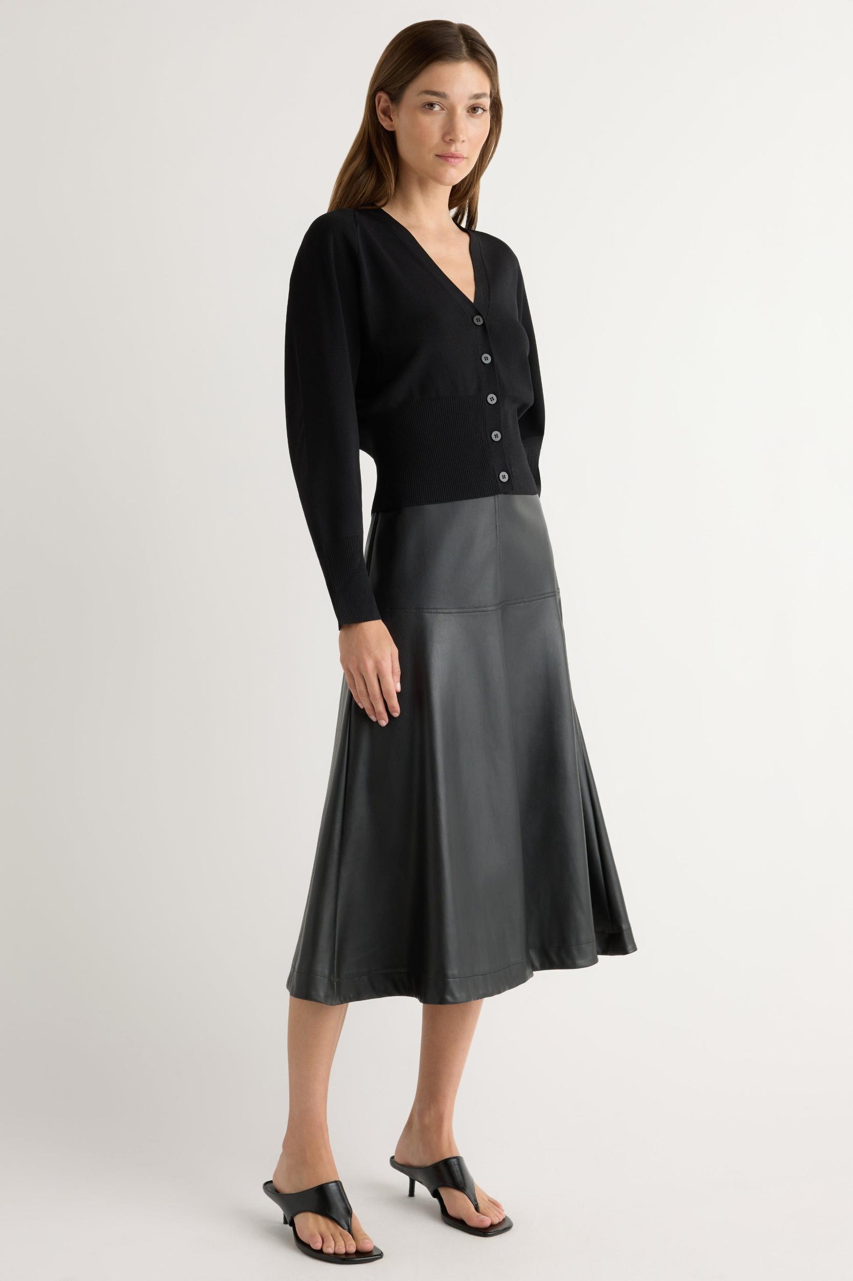 Harley A-Line Vegan Leather Skirt Product Image