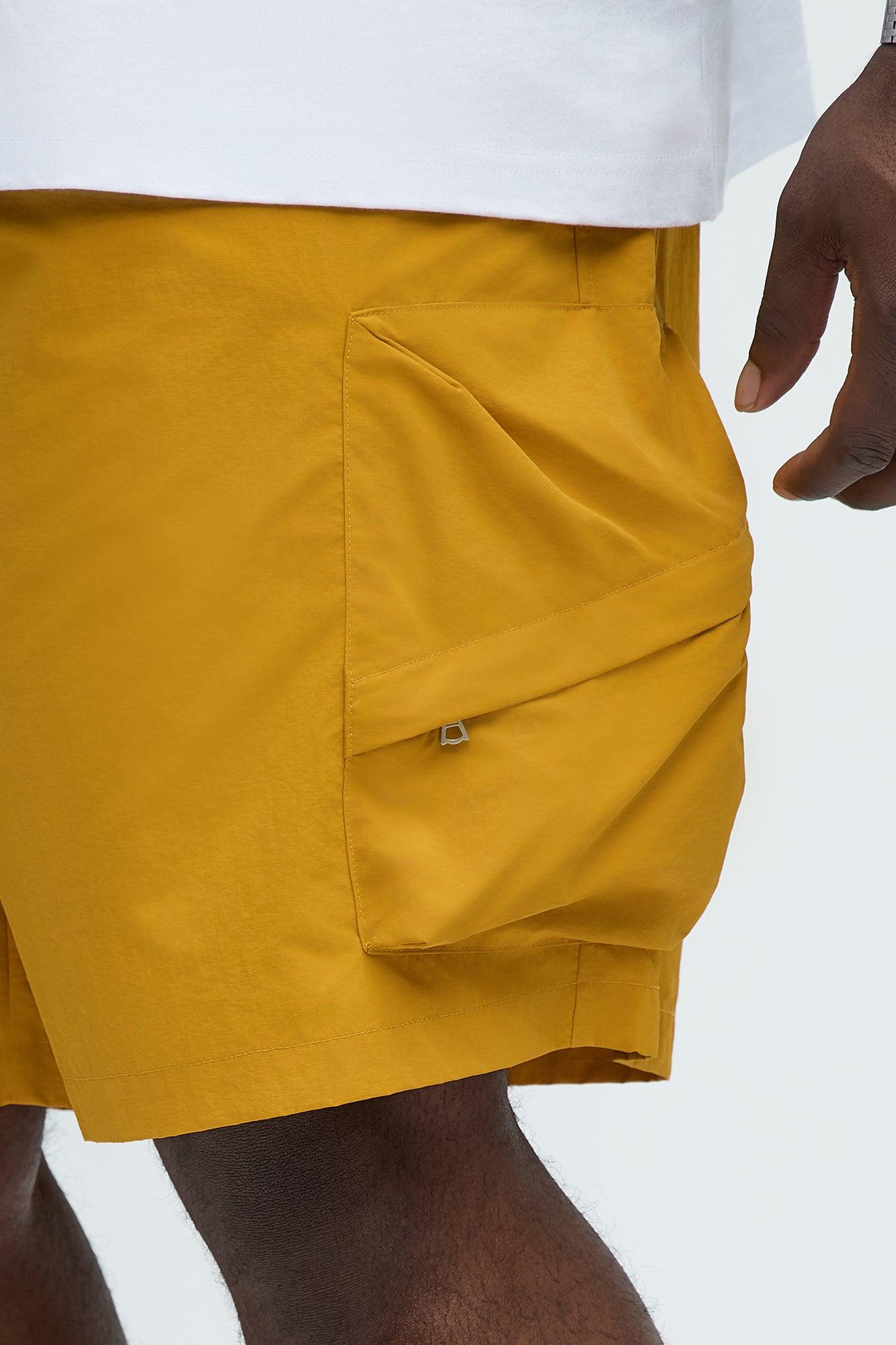 Take A Hike Cargo Shorts - Yellow Product Image