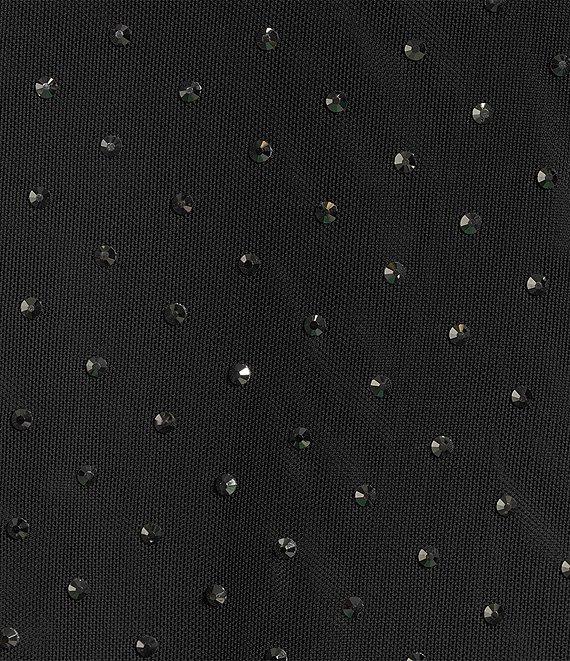 Skies Are Blue Plus Embellished Mock Neck Long Sleeve Mesh Top Product Image