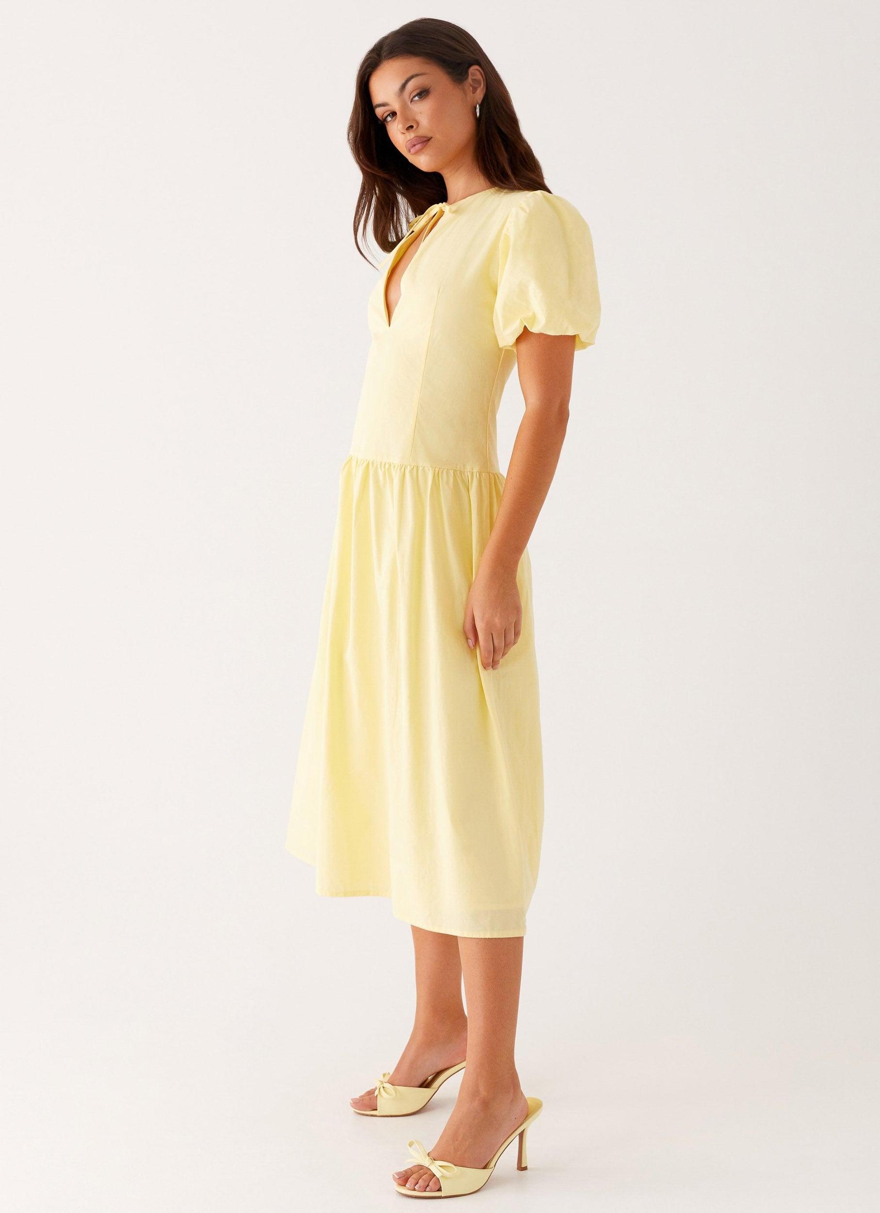 Reyna Midi Dress - Yellow Product Image