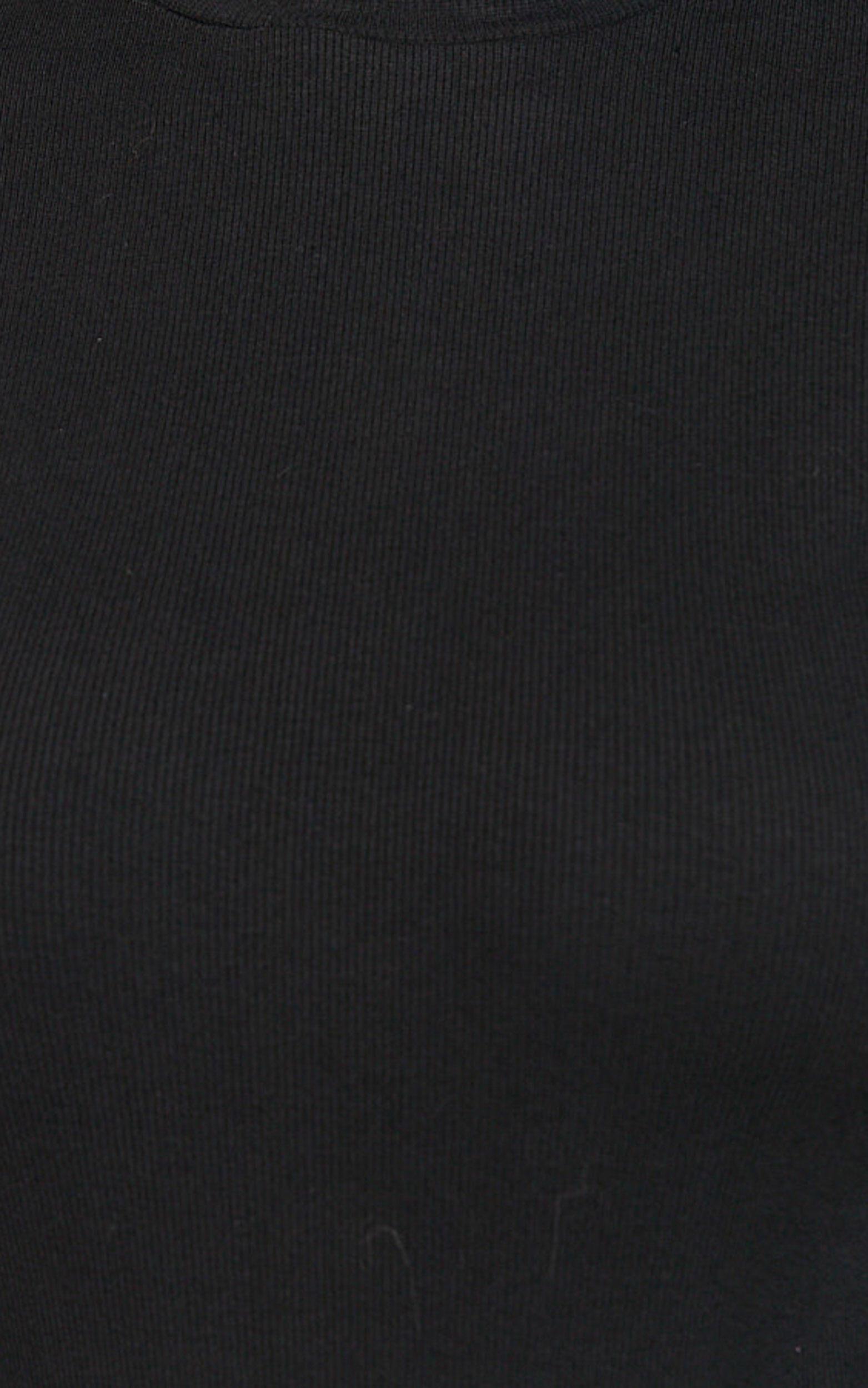 Isabela Bodysuit - High Neck Long Sleeve Ribbed Bodysuit in Black Product Image