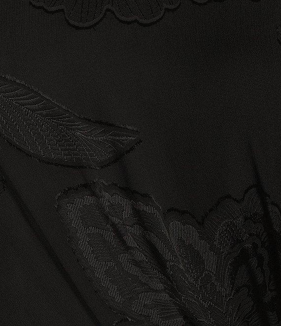 Trina Turk Amara Floral Silk Clip Jacquard Round Neck Sleeveless Maxi Dress Product Image