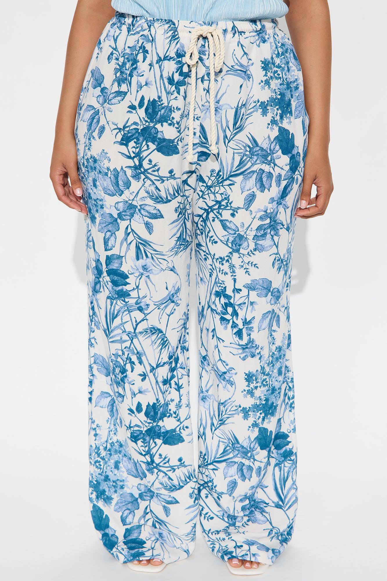 Paradise Livin' Wide Leg Pant - Blue/combo Female Product Image