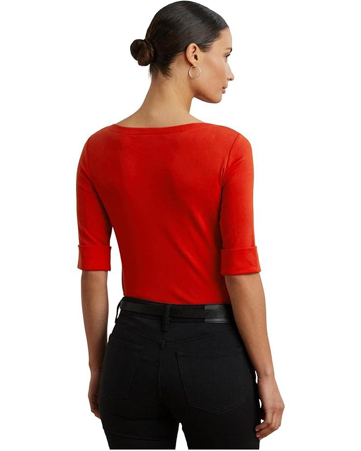 Stretch Cotton Boatneck Top Product Image