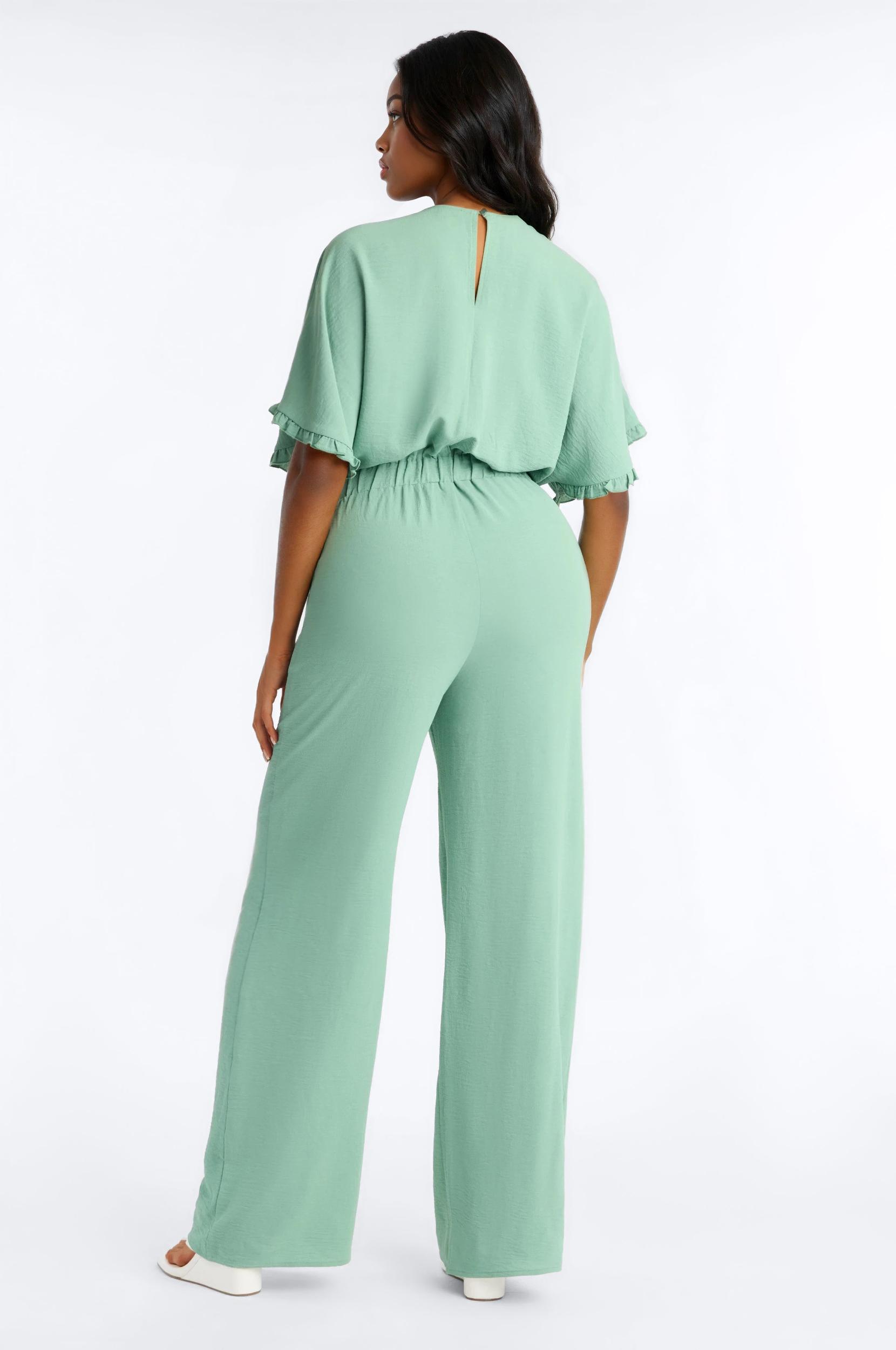 Celine Wide Leg Jumpsuit - Sage Female Product Image