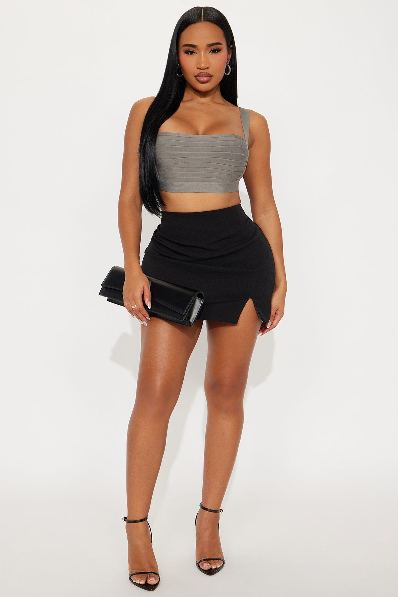 Feeling Selfish Cropped Bandage Bra Top - Grey Female Product Image
