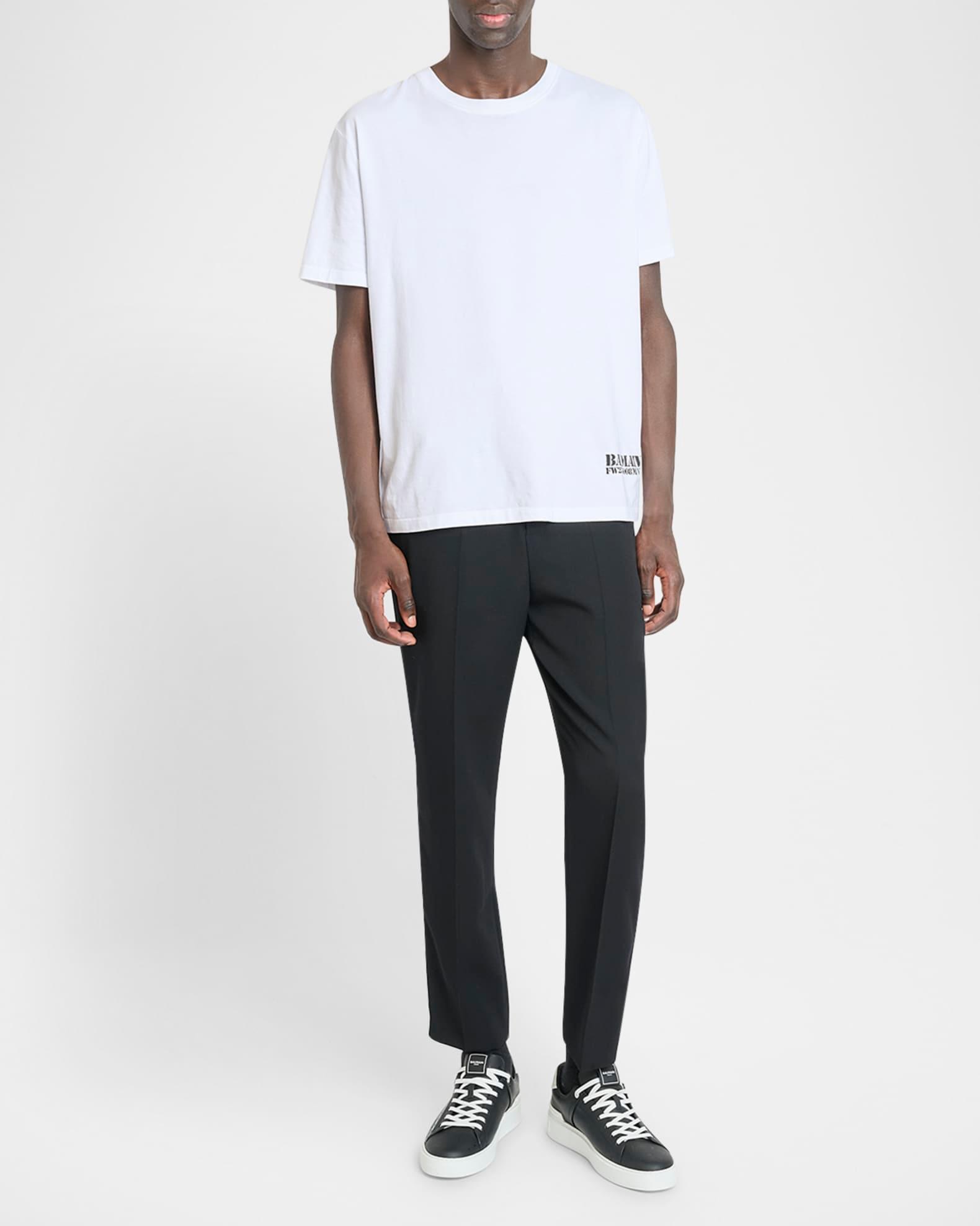 Men's Logo Stamp Cotton T-Shirt Product Image