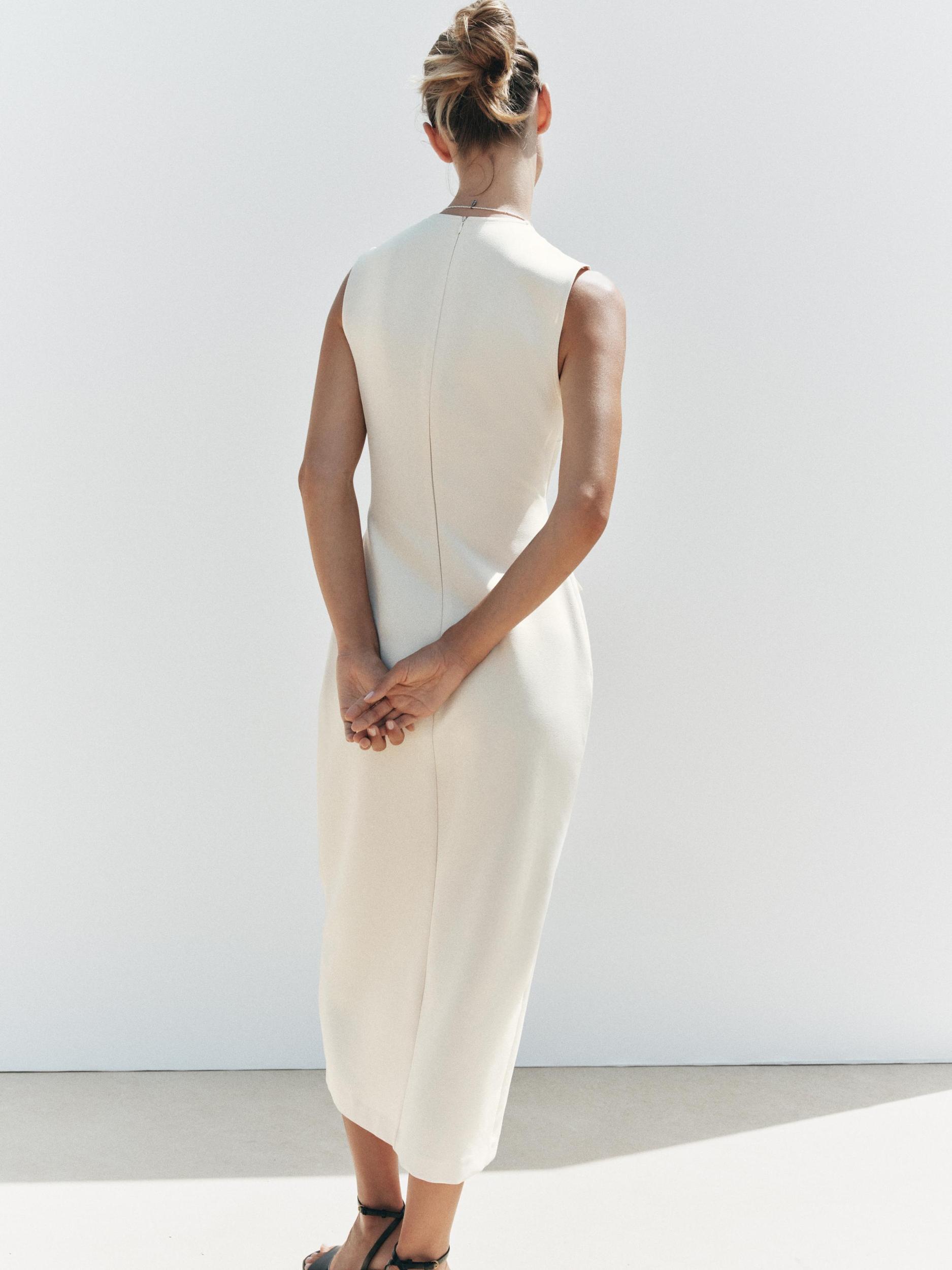 BELTED CREPE MIDI DRESS Product Image