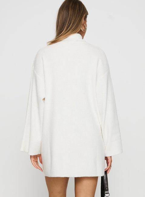 Sonelle Sweater Mini Dress White Product Image