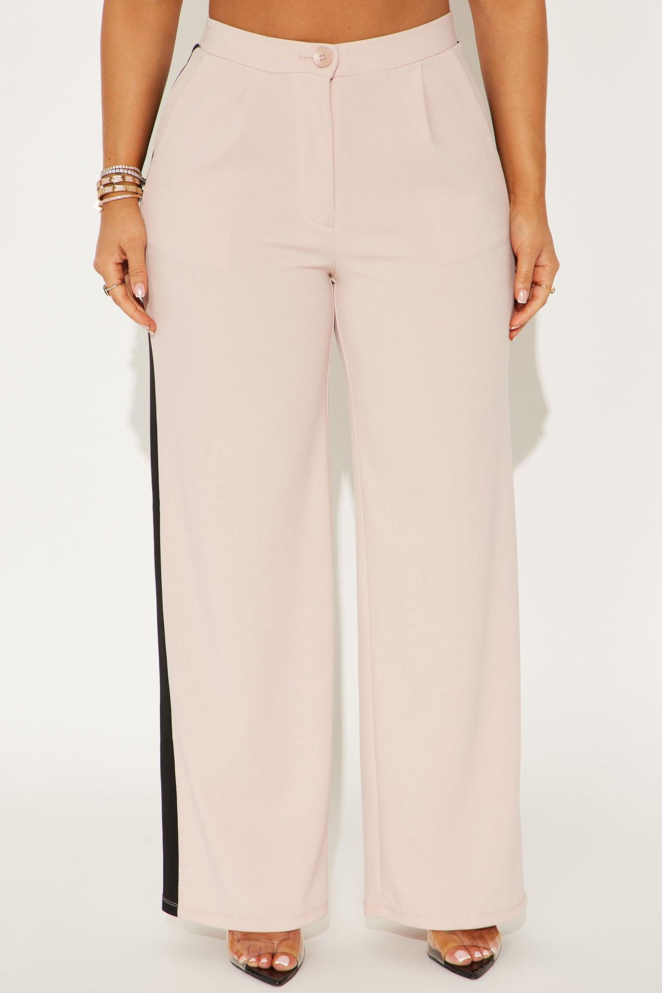 Jaylene Striped Trouser Pant - Nude Product Image
