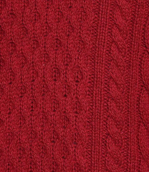 Roundtree & Yorke Long Sleeve Solid Cable Knit Crew Sweater Product Image