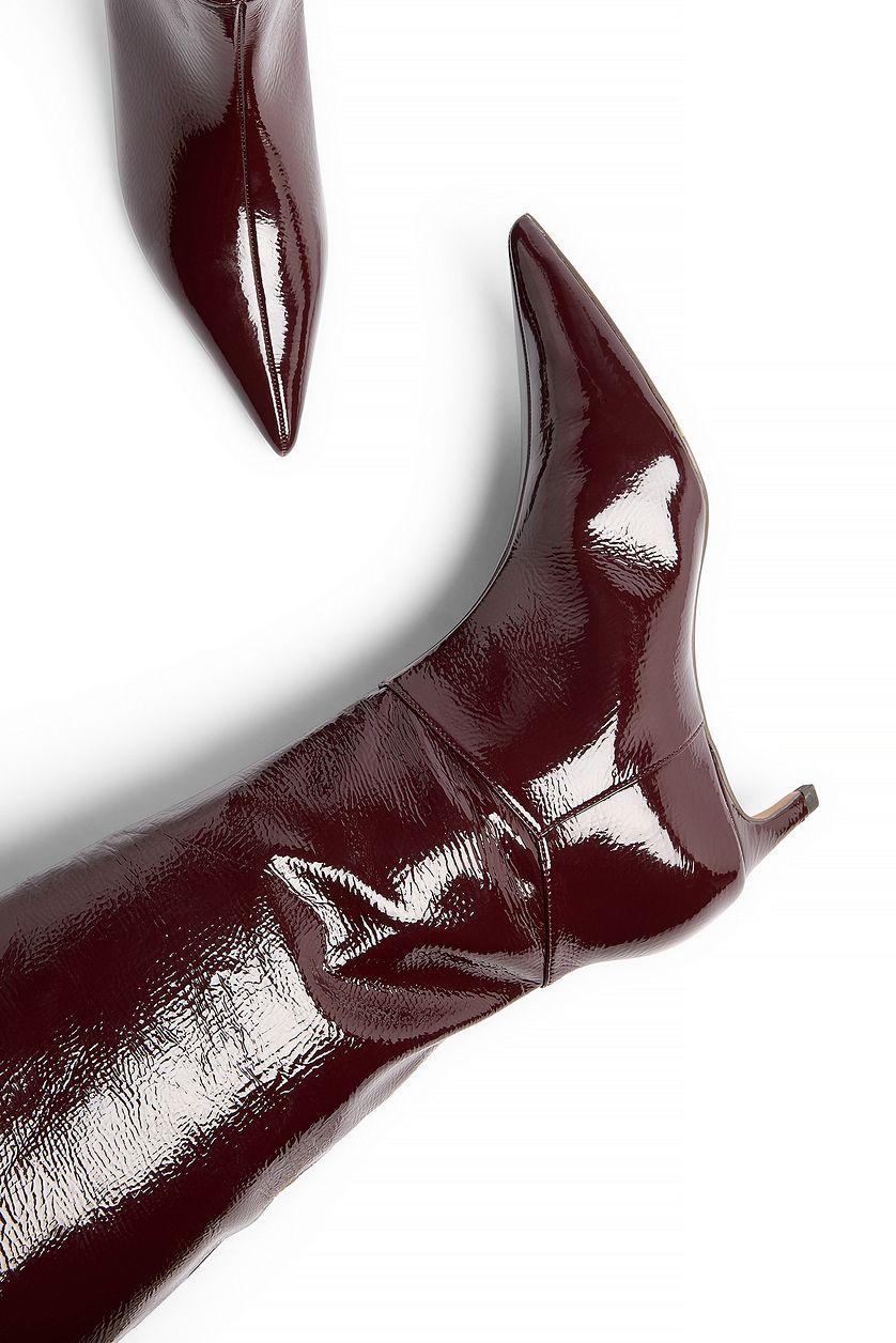 Textured glossy boots Product Image