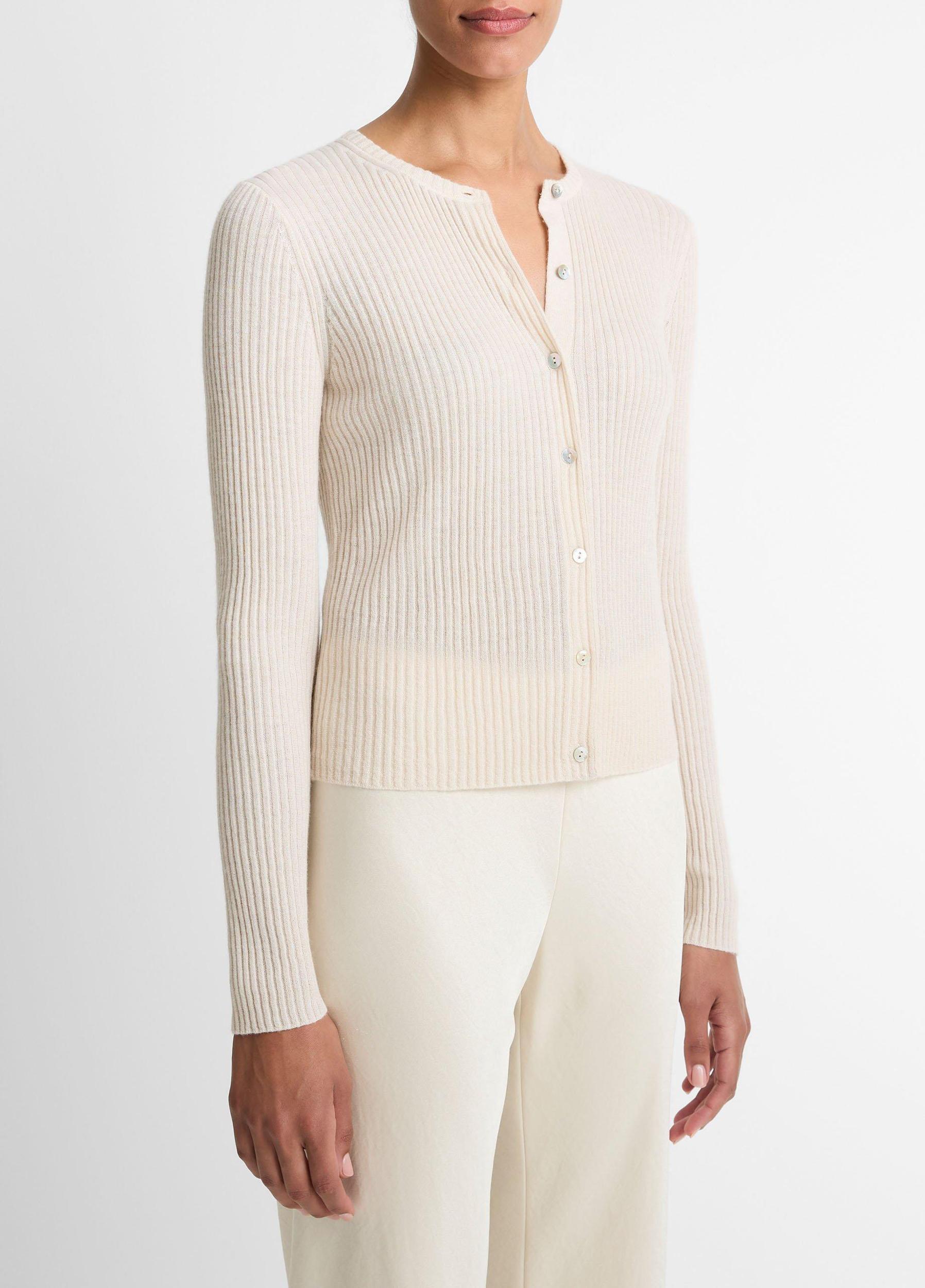 Ribbed Cashmere-Silk Cardigan Product Image
