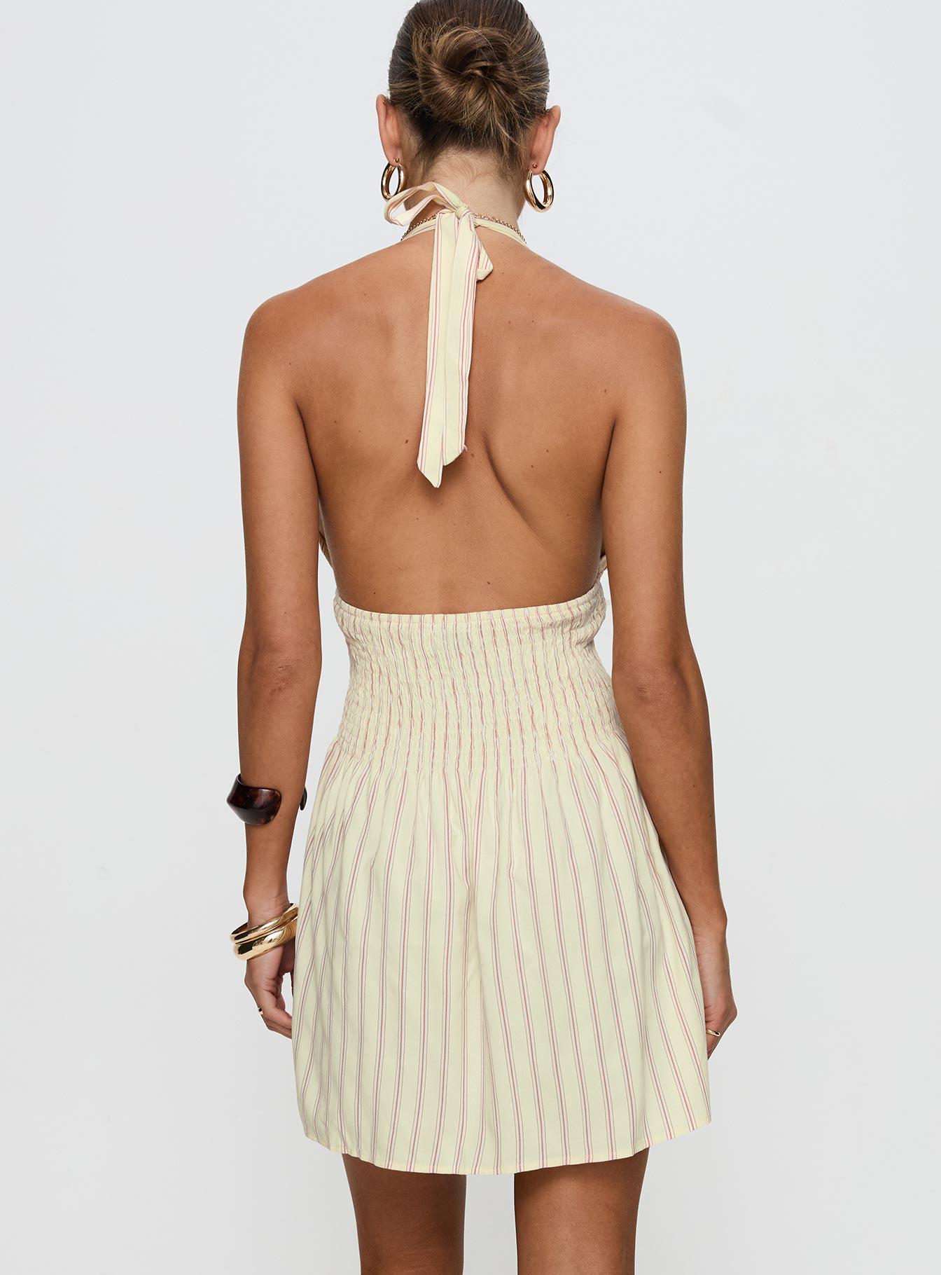 Alivea Shirred Mini Dress Cream Product Image