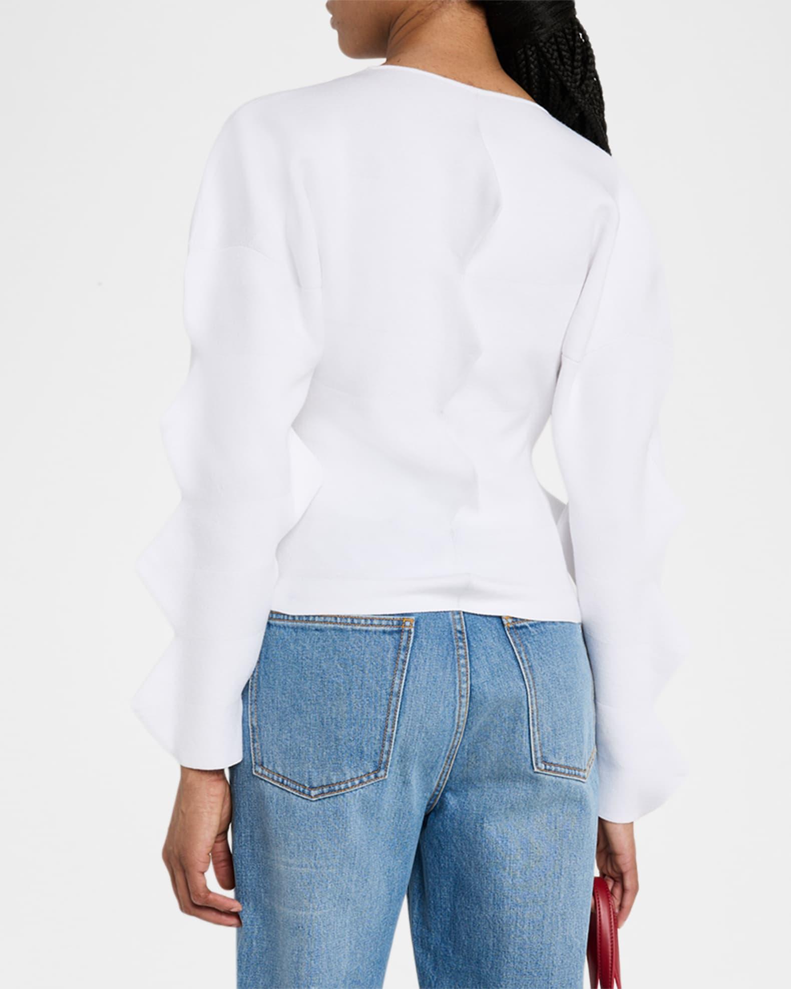 Pointed Knit Crewneck Cardigan Product Image