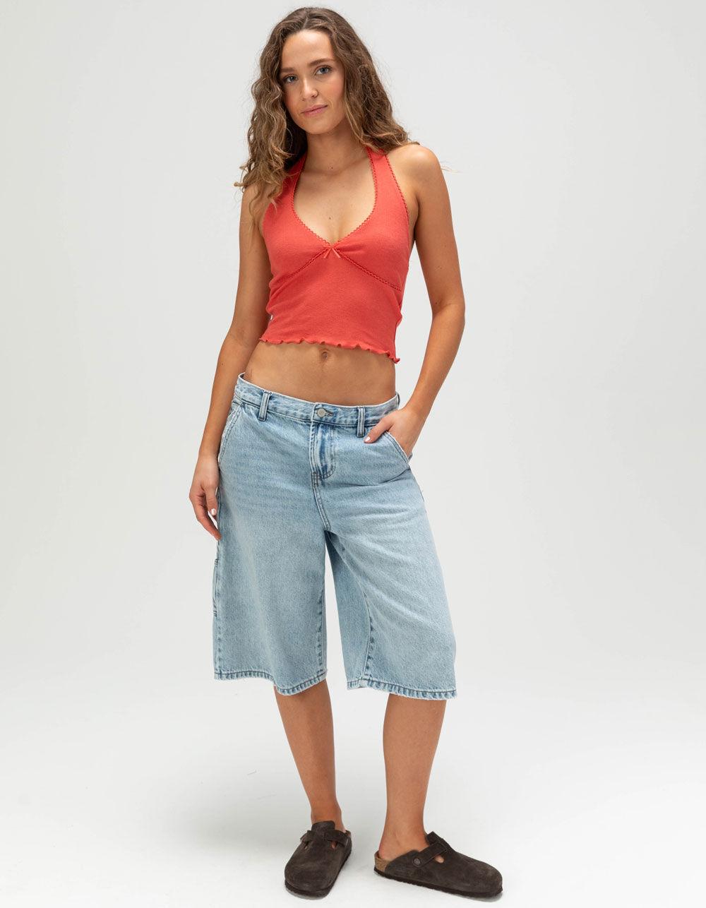 RSQ Womens Pointelle Halter Top - RED Product Image