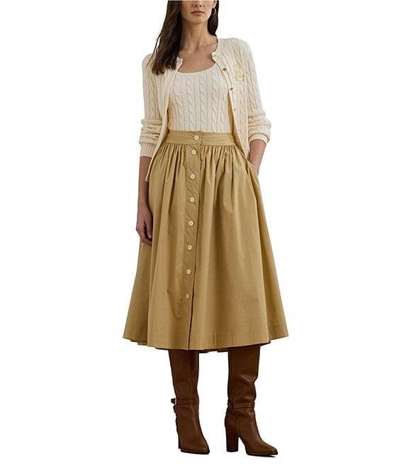 Lauren Ralph Lauren Shirred Waist A-Line Skirt Product Image