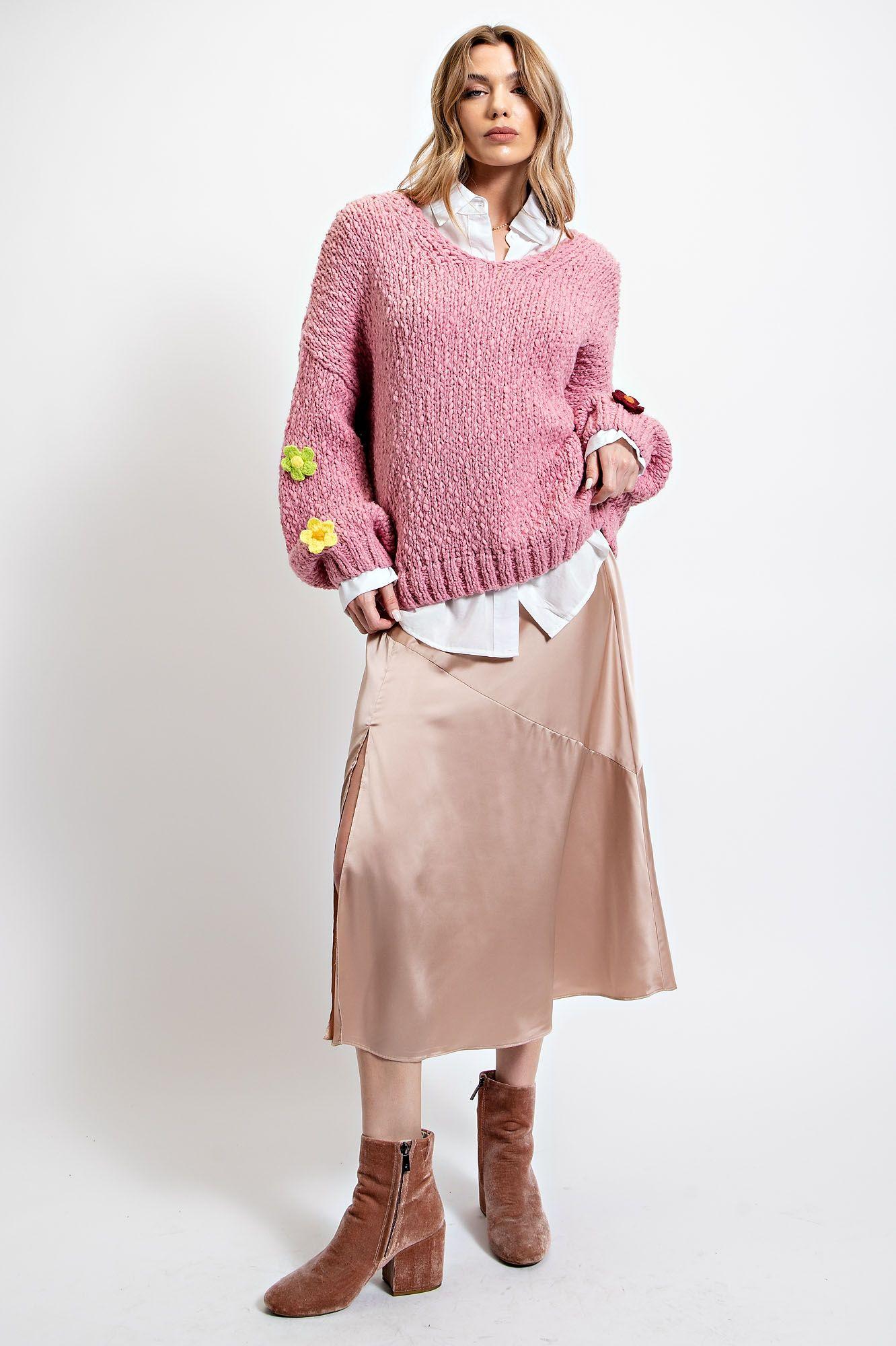 Satin Bias Cut Midi Skirt Product Image