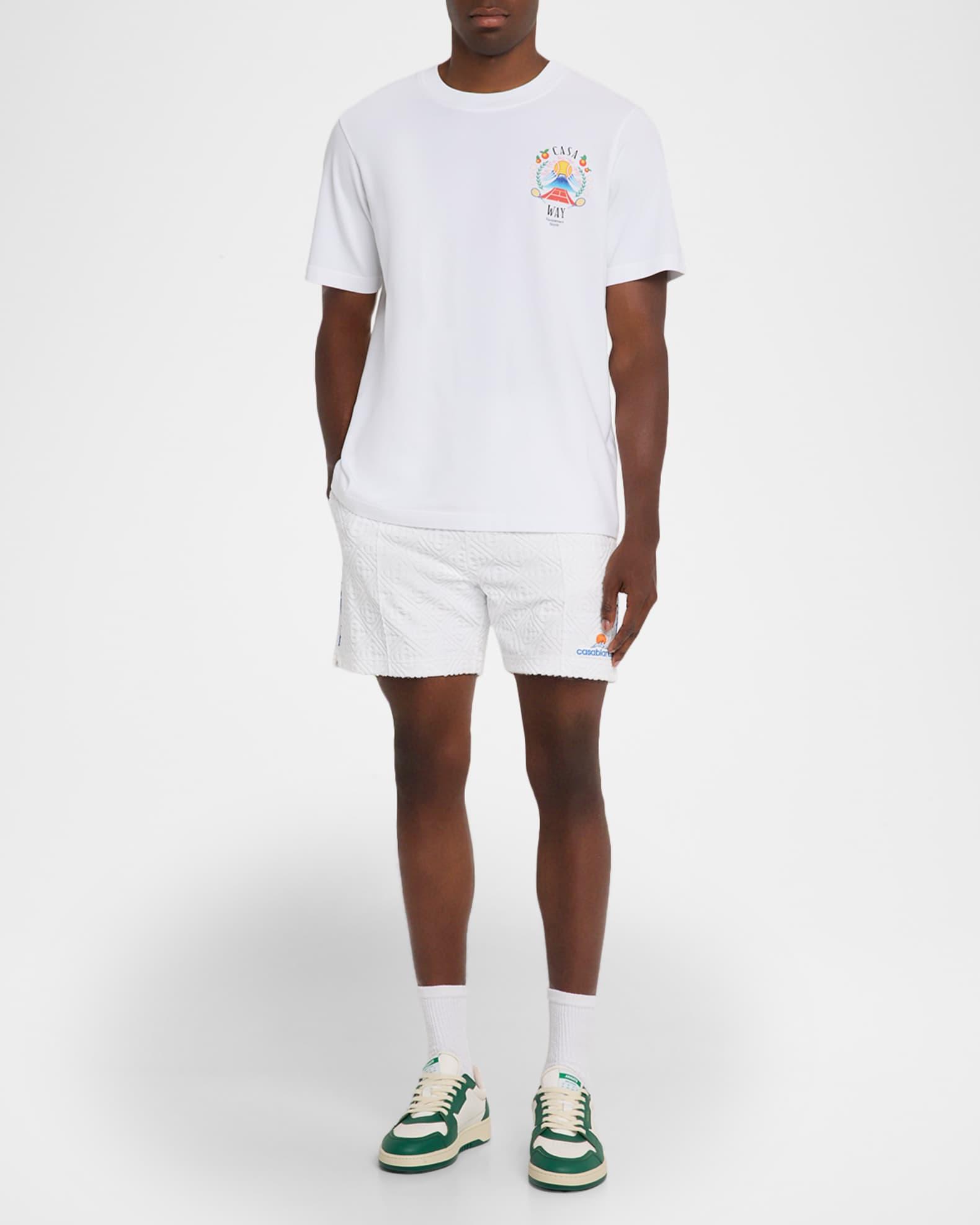 Men's Towelling Monogram Drawstring Shorts Product Image