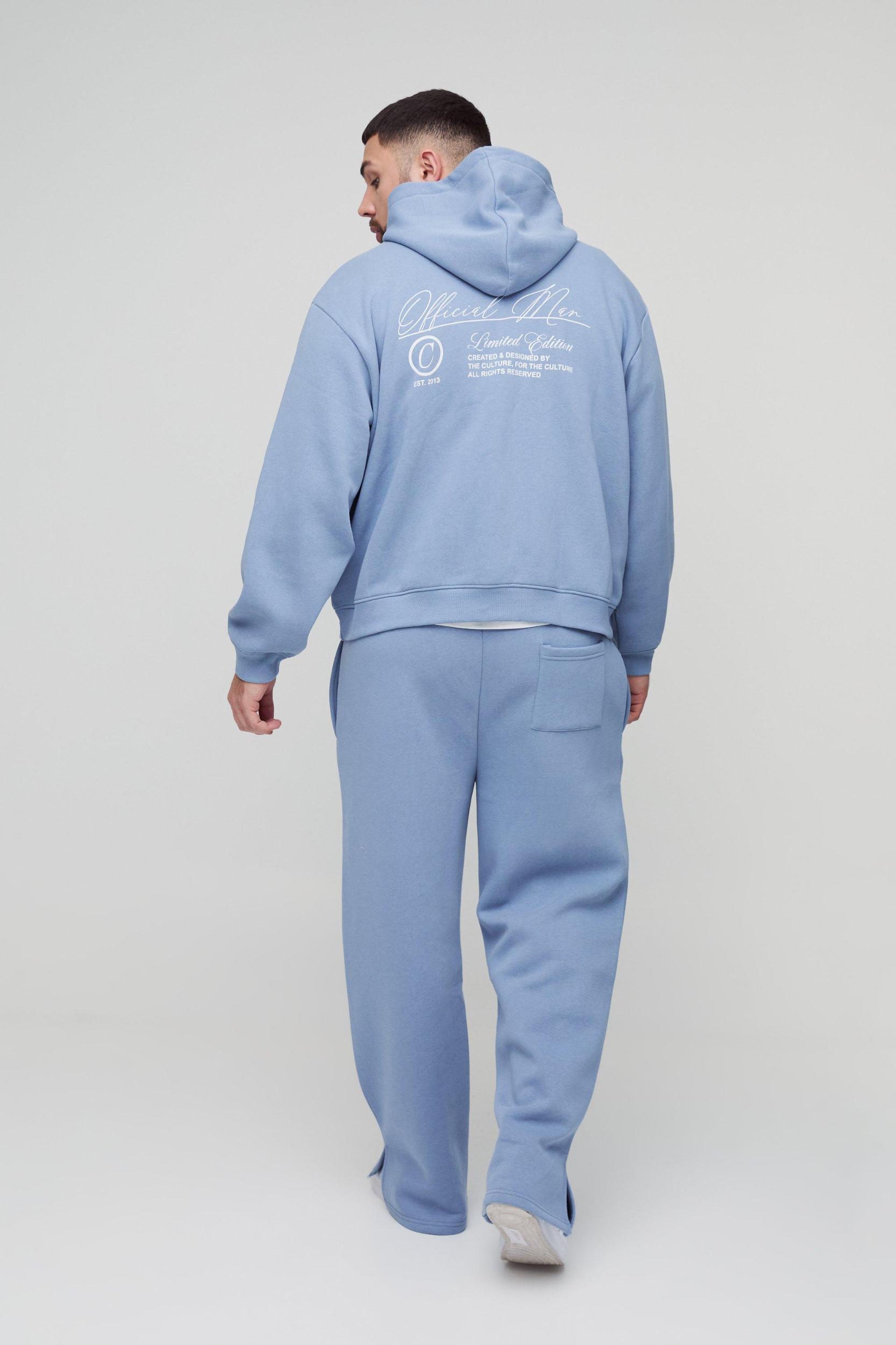 Plus Oversized Boxy Official Man Zip Through Hoodie | boohooMAN USA Product Image