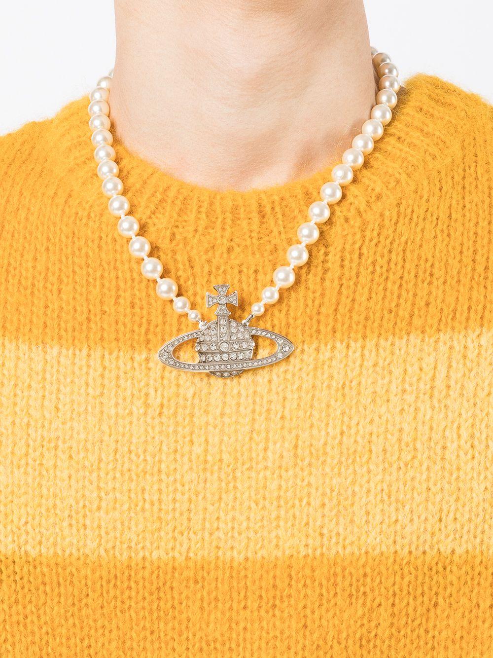 row-pearl orb-charm necklace Product Image