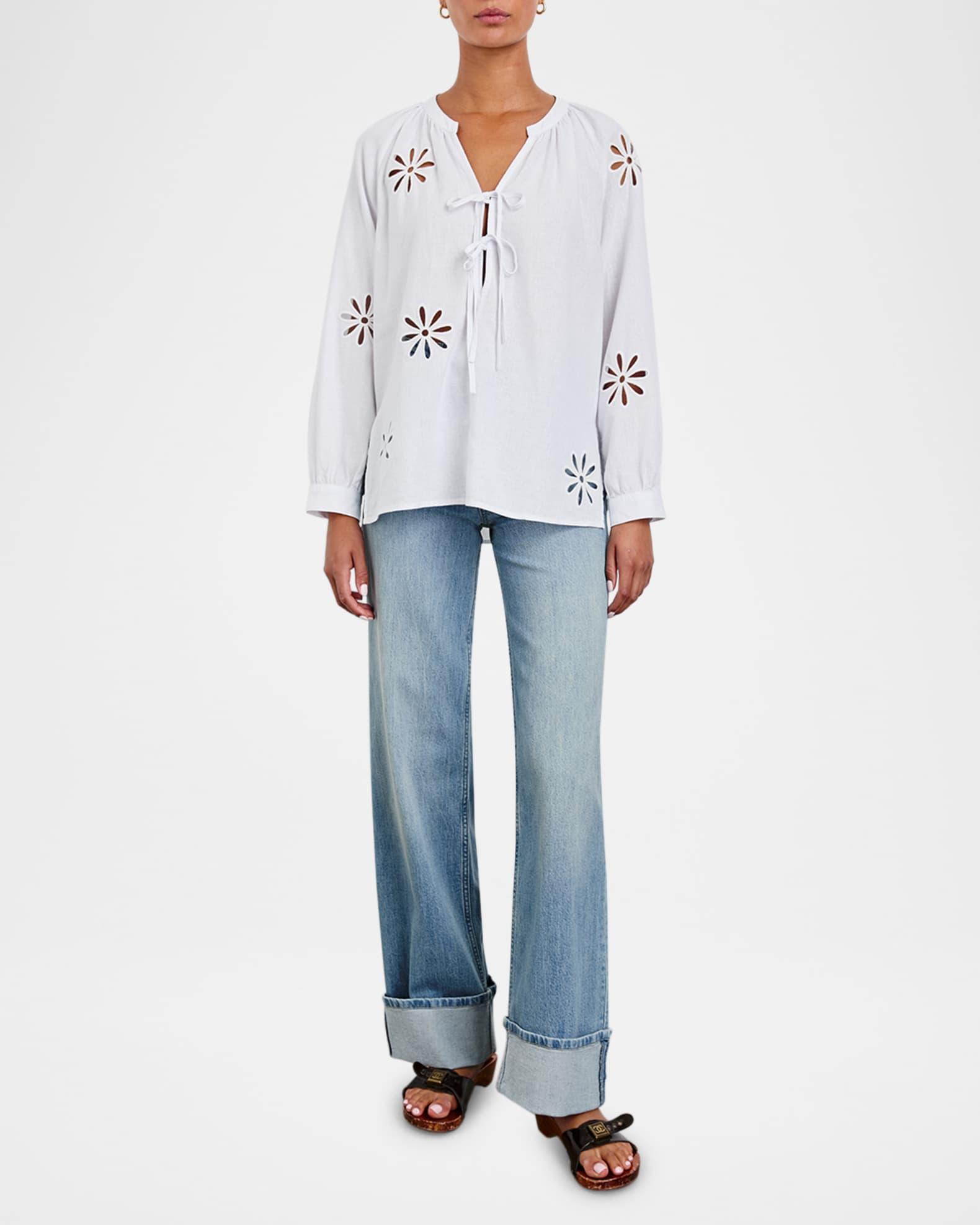 Brielle Eyelet Linen Blouse Product Image
