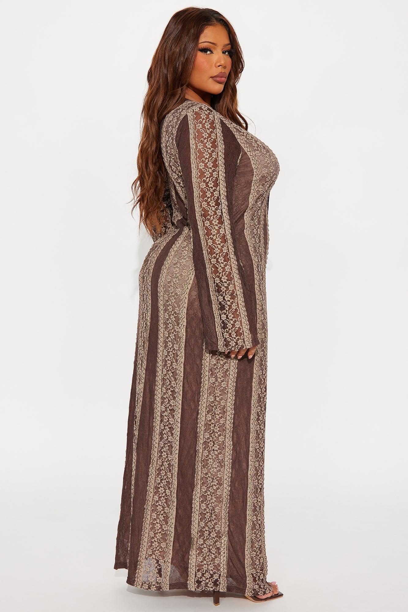 Abelyn Lace Maxi Dress - Brown Female Product Image