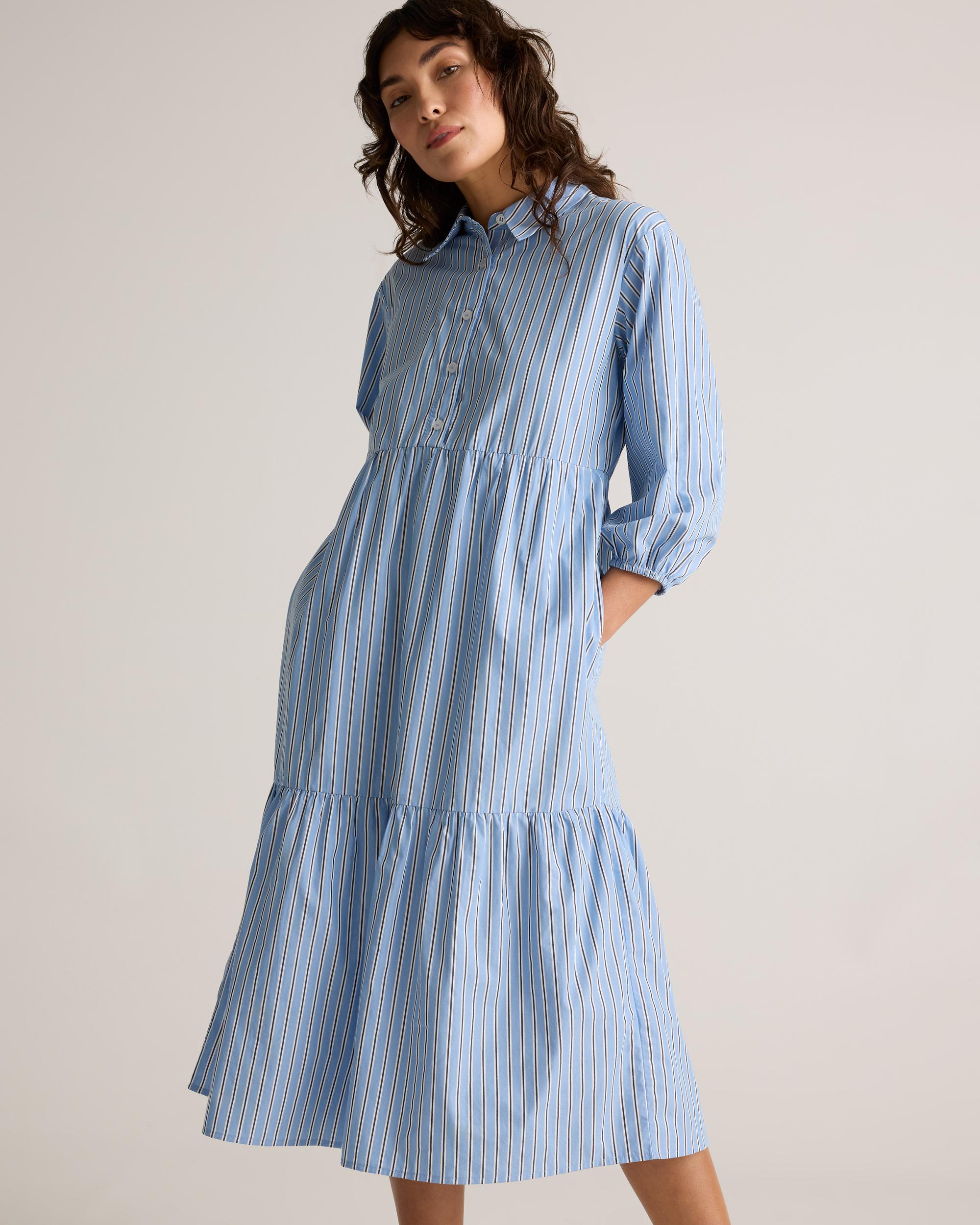 Quince | Women's Poplin Midi Tunic Dress Organic Cotton Product Image